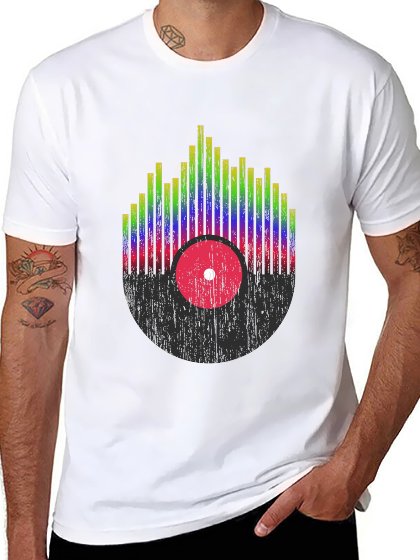 Retro Record Equalizer Graphic Tee