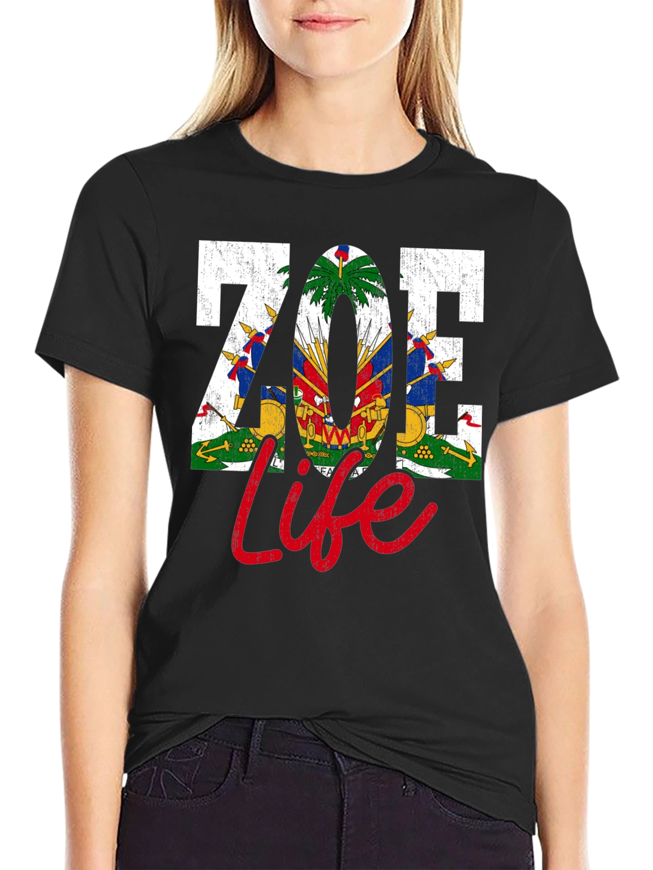 Zoe Life Haiti Flag Graphic T-Shirt