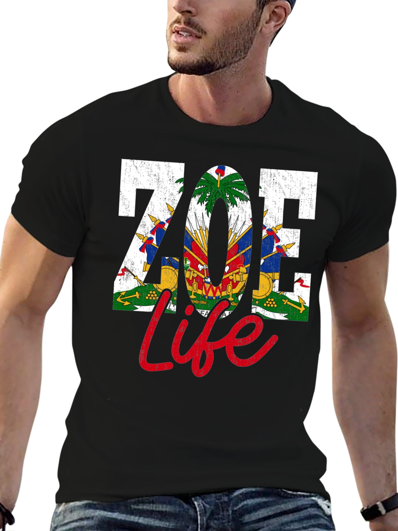 Zoe Life Haiti Flag Graphic T-Shirt