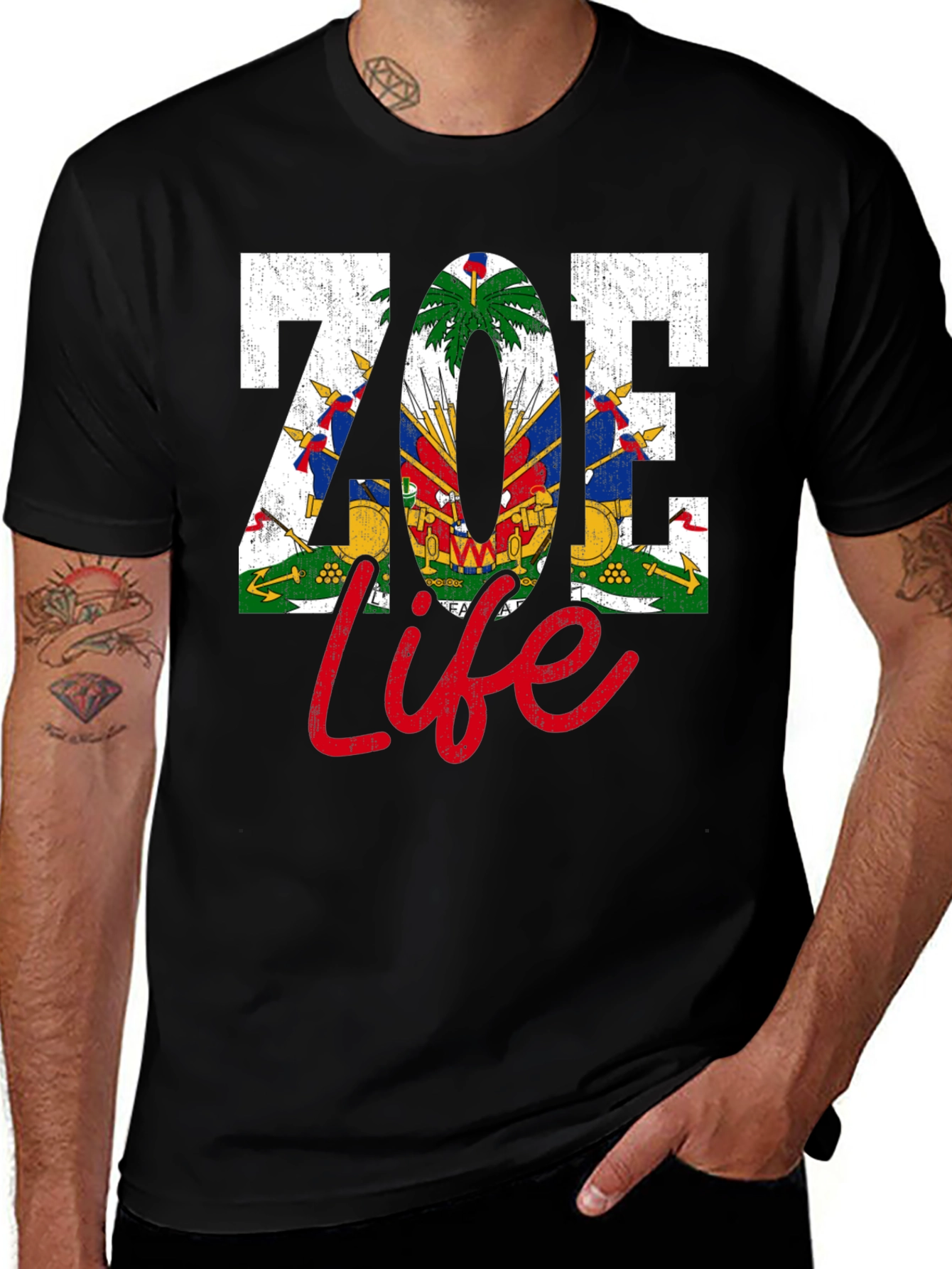 Zoe Life Haiti Flag Graphic T-Shirt
