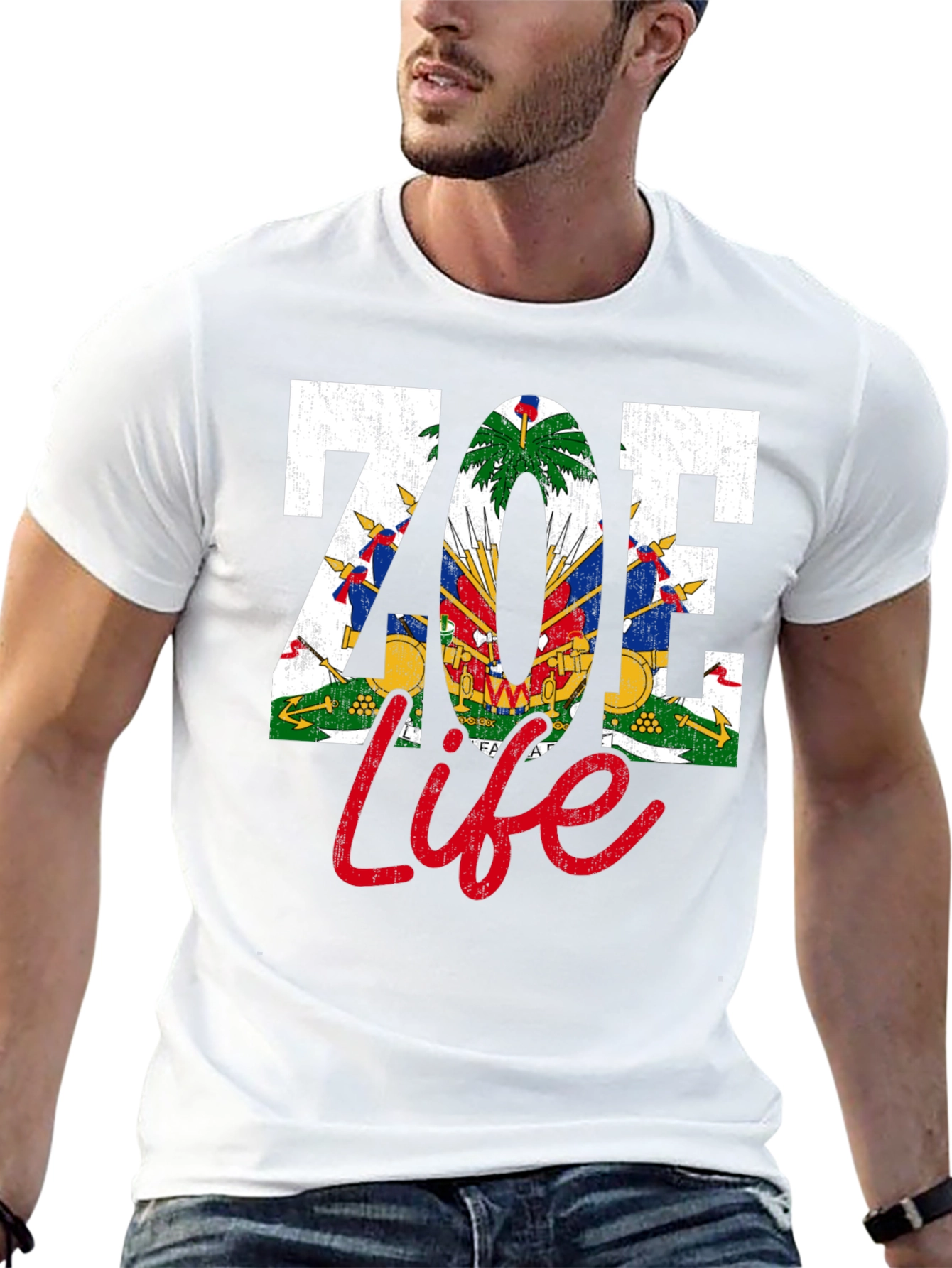 Zoe Life Haiti Flag Graphic T-Shirt