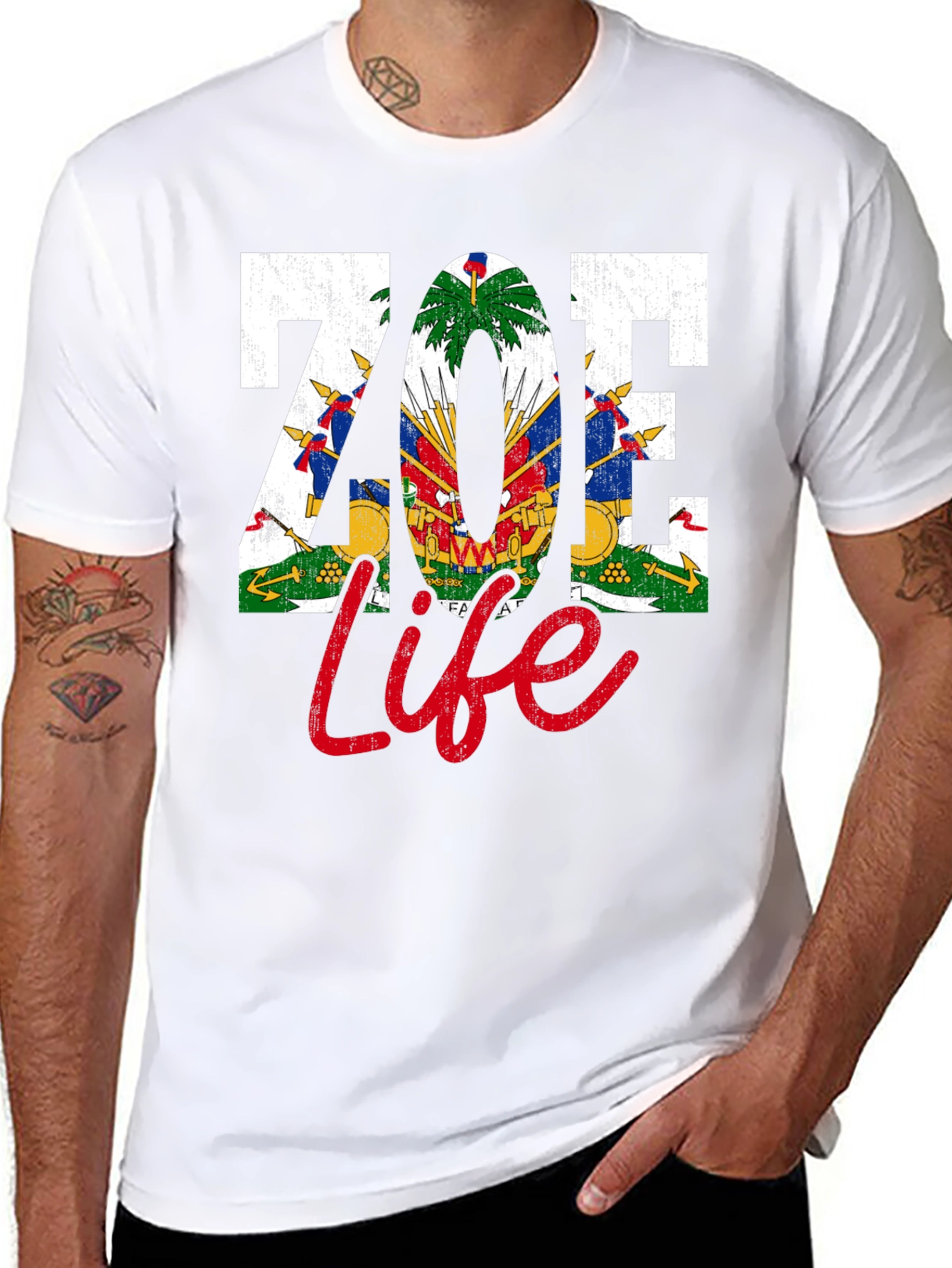 Zoe Life Haiti Flag Graphic T-Shirt