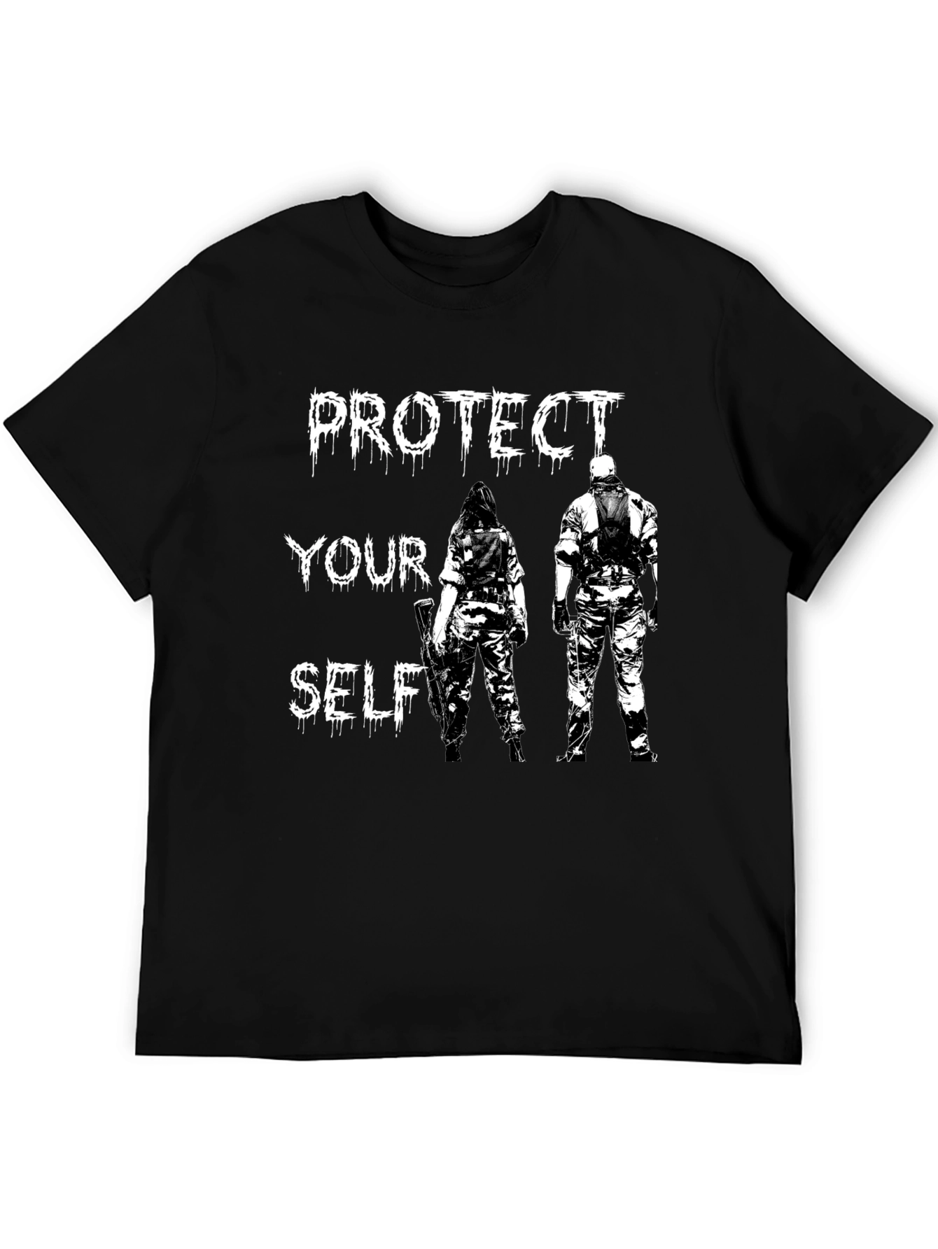 Protect Yourself Graphic T-Shirt - Black Cotton Tee