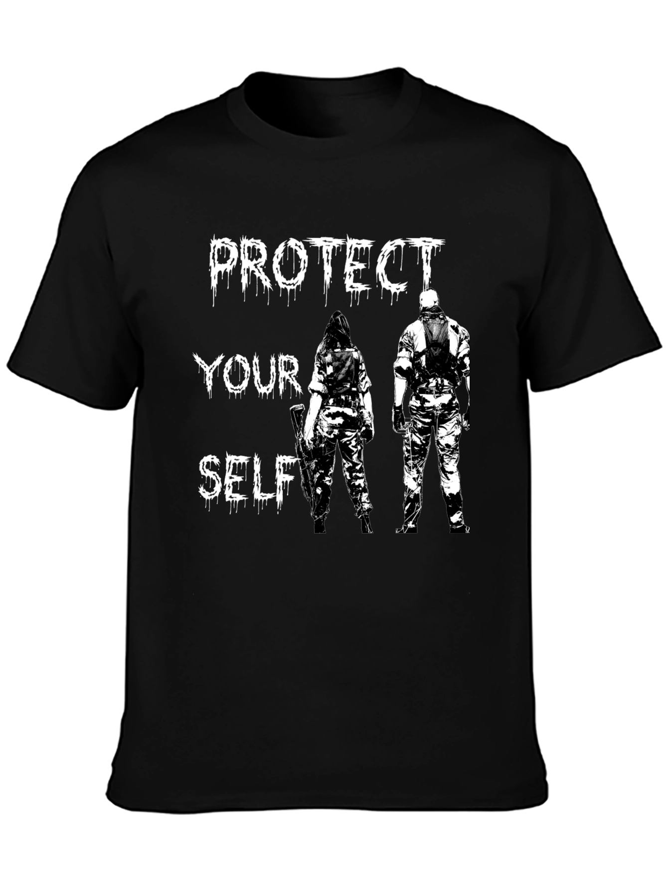 Protect Yourself Graphic T-Shirt - Black Cotton Tee