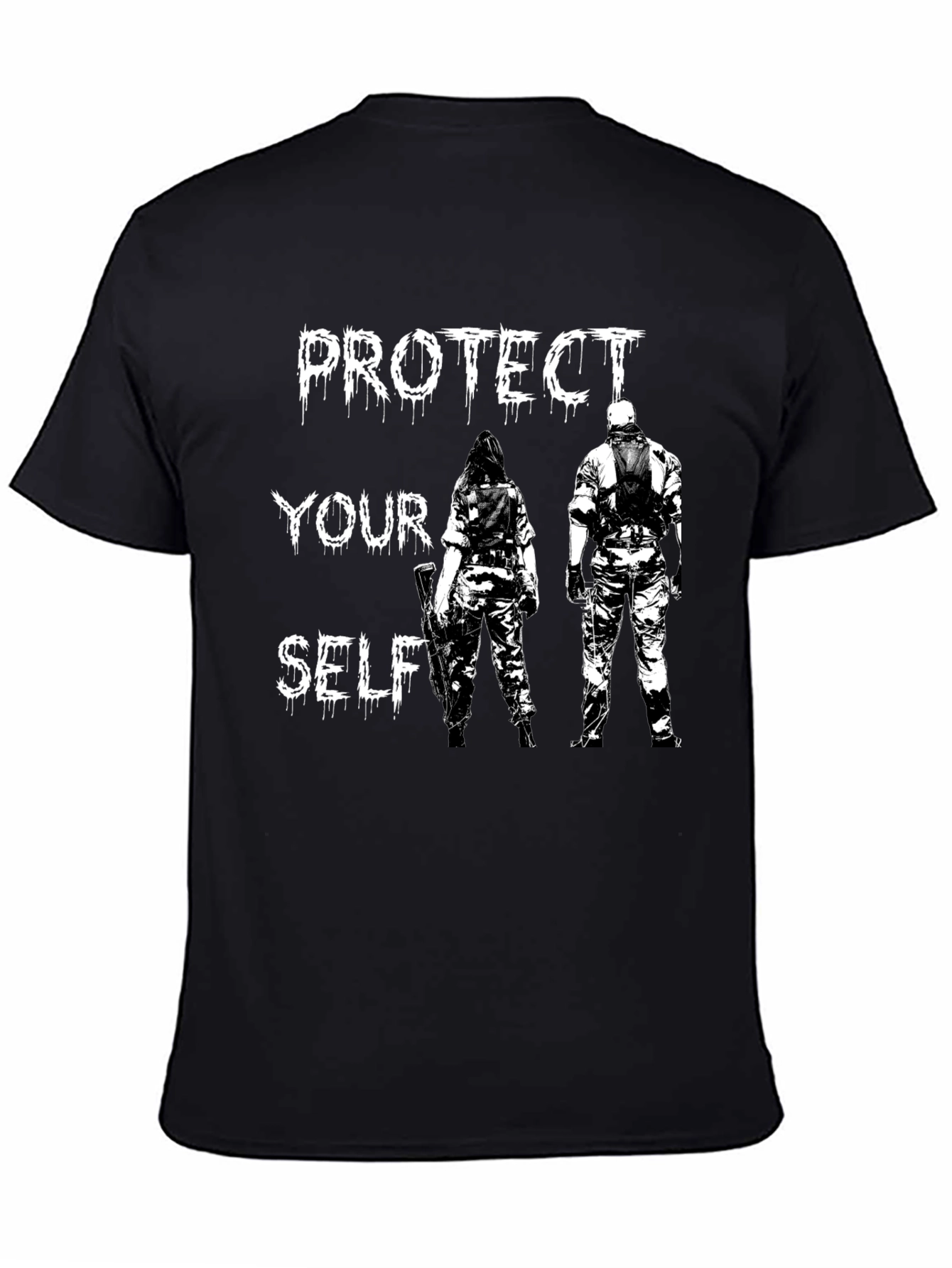 Protect Yourself Graphic T-Shirt - Black Cotton Tee