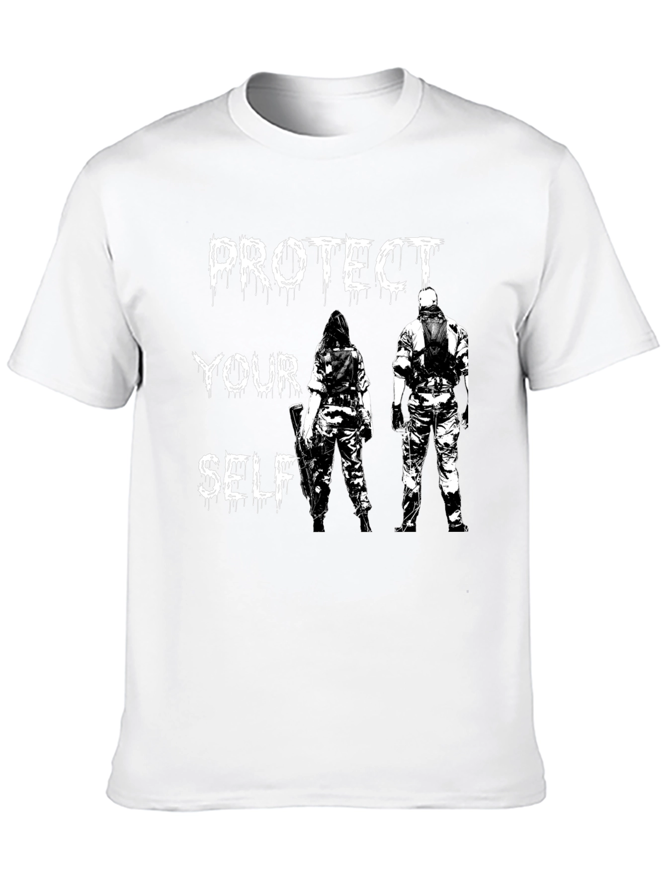 Protect Yourself Graphic T-Shirt - Black Cotton Tee
