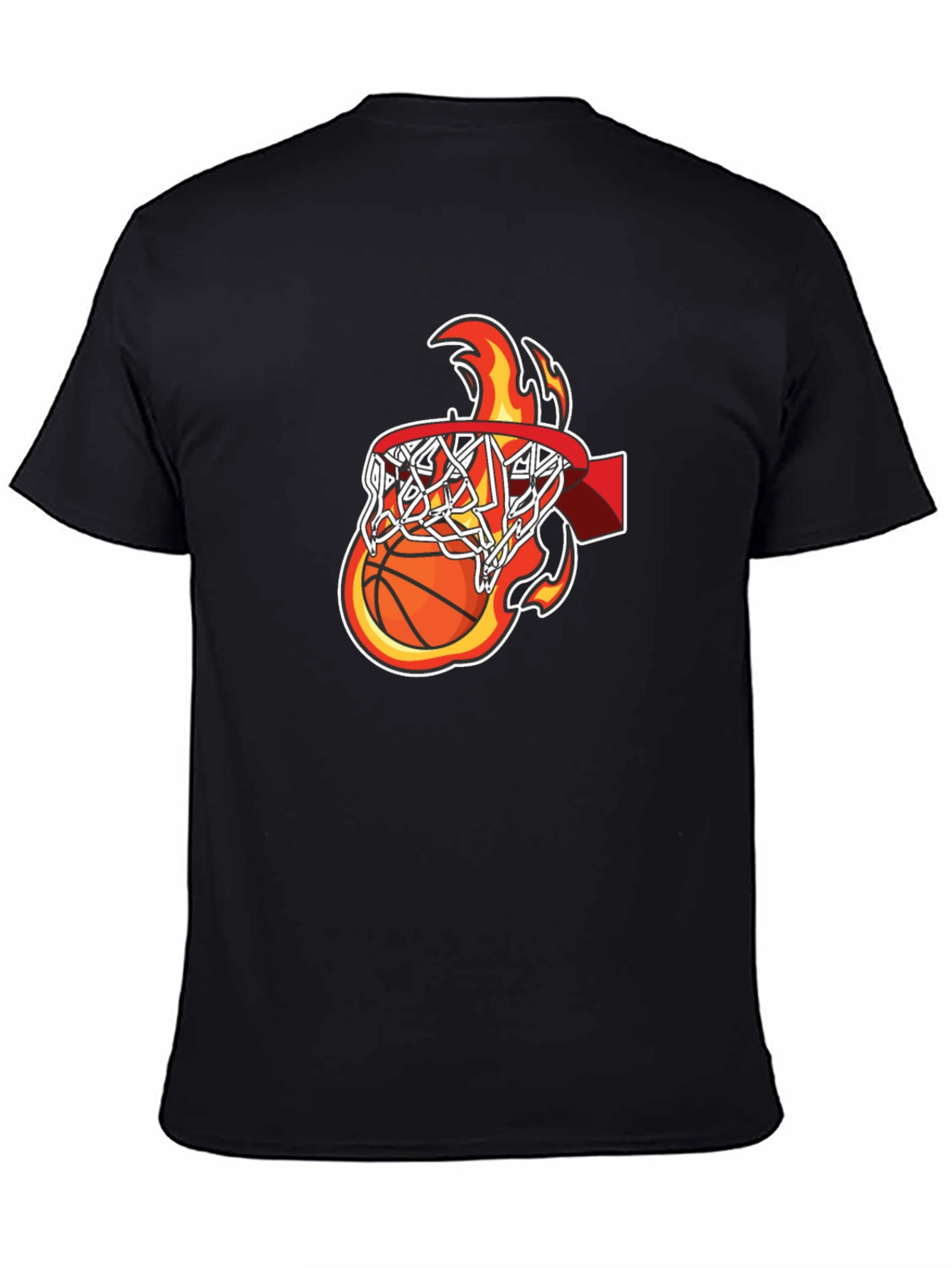 Basketball on Fire Graphic T-Shirt