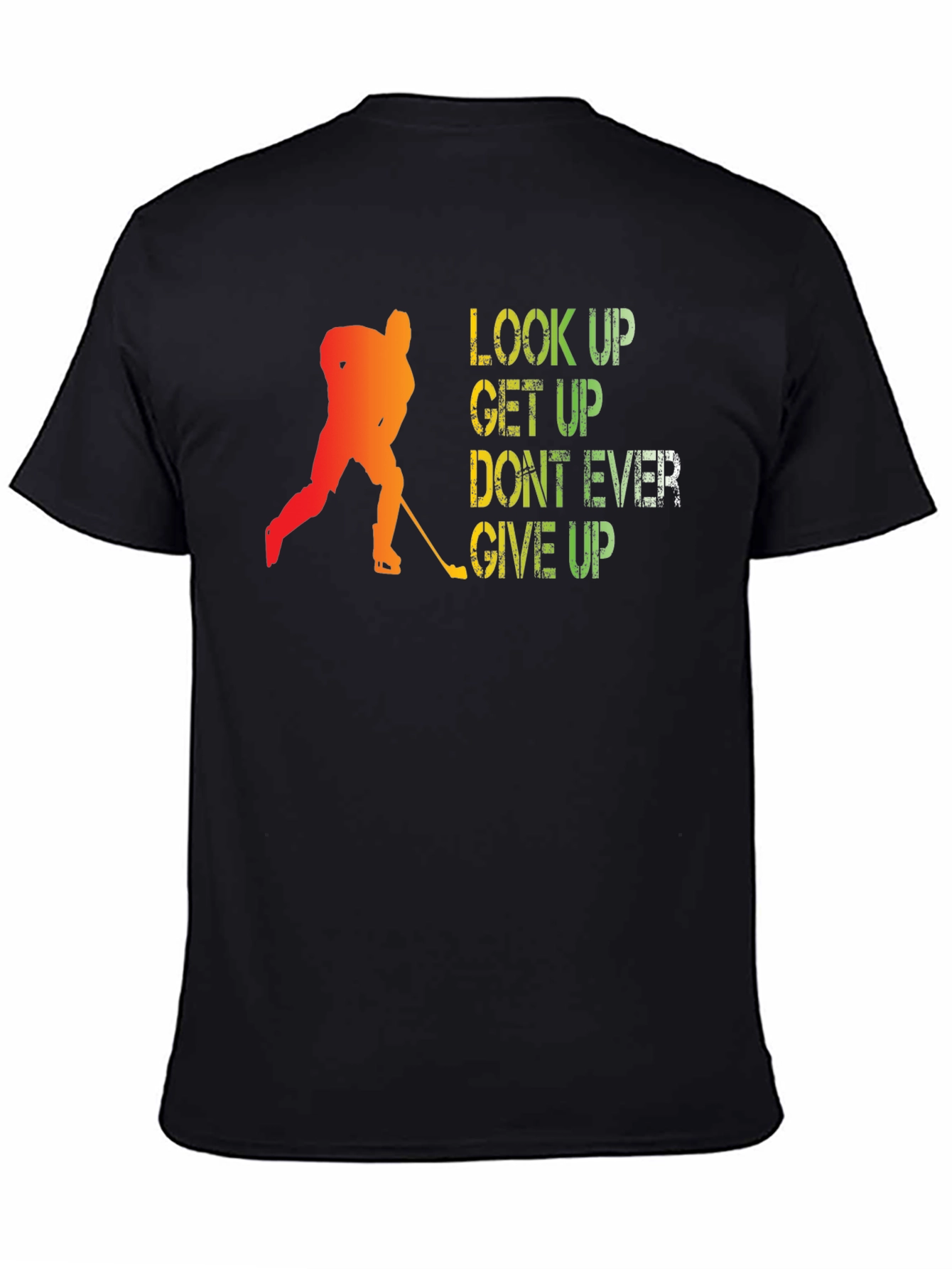 Motivational Hockey T-Shirt - Look Up Get Up