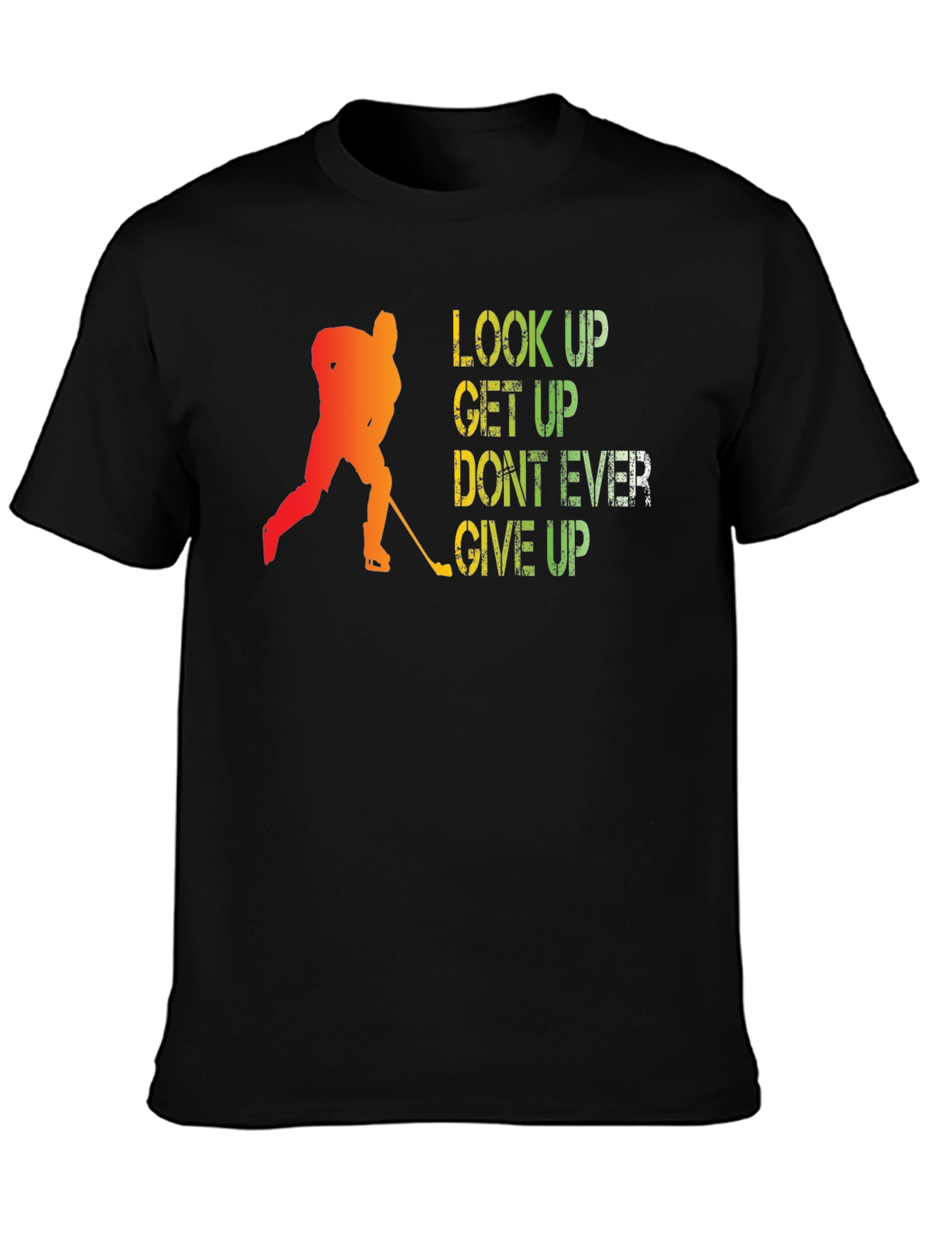 Motivational Hockey T-Shirt - Look Up Get Up
