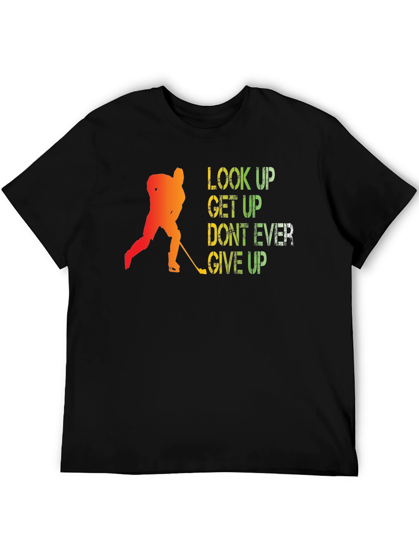 Motivational Hockey T-Shirt - Look Up Get Up