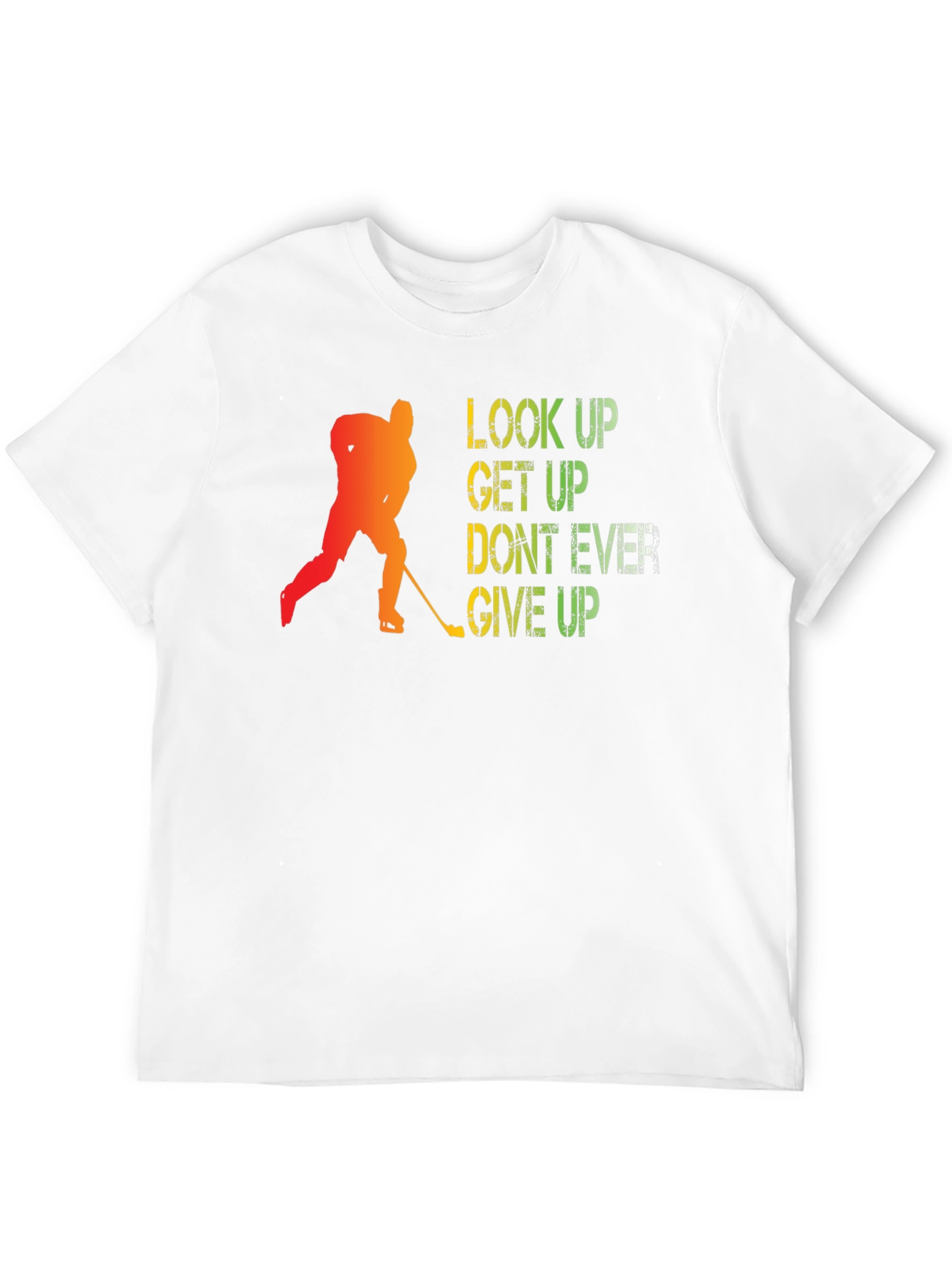 Motivational Hockey T-Shirt - Look Up Get Up