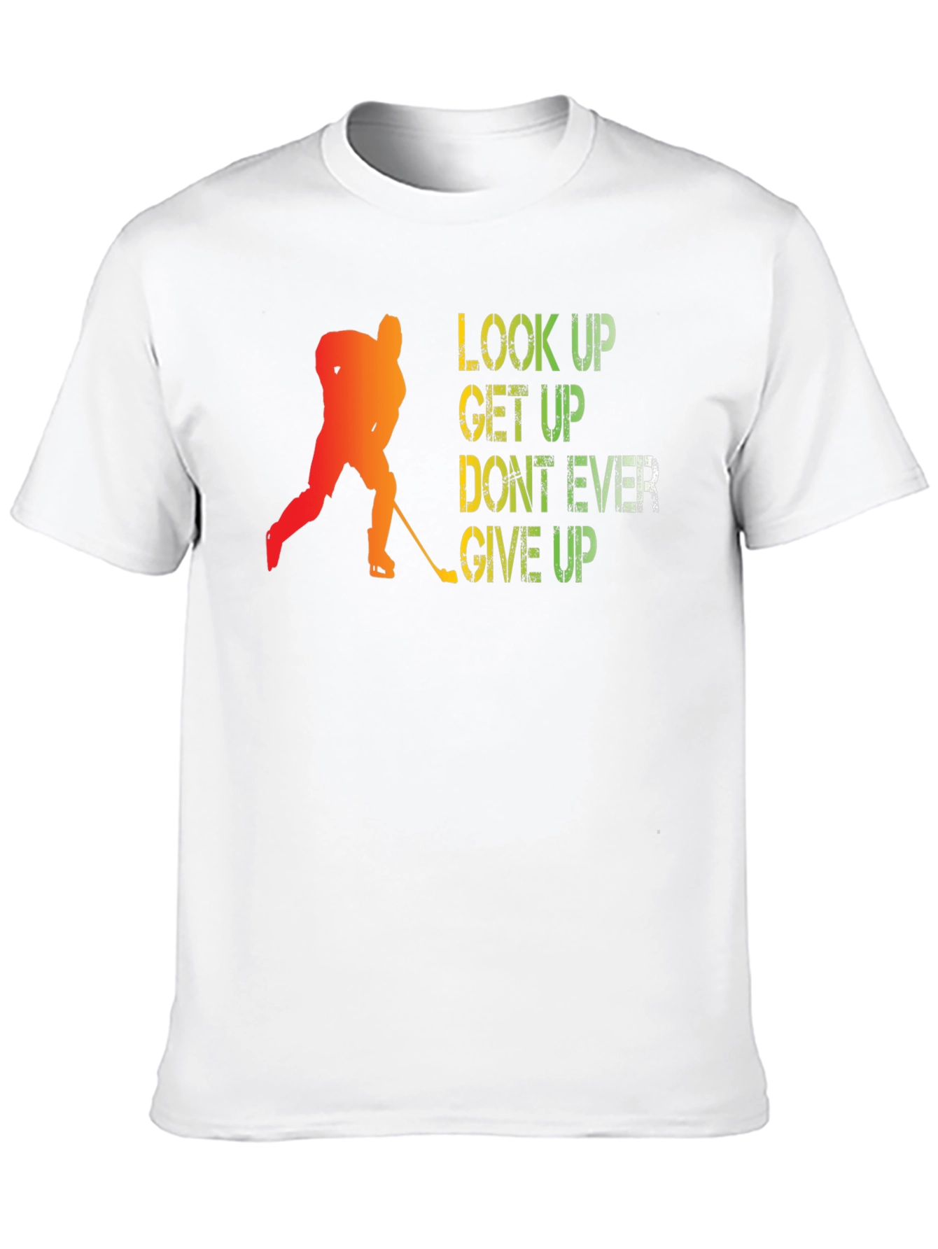 Motivational Hockey T-Shirt - Look Up Get Up