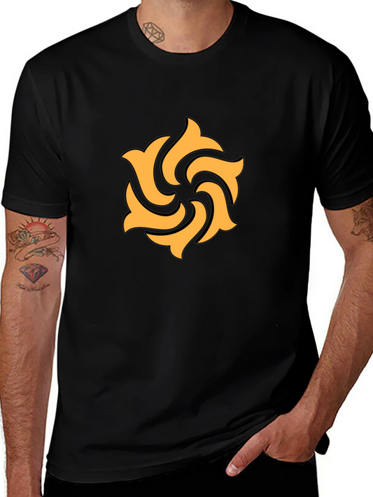 Modern Black T-Shirt with Geometric Graphic