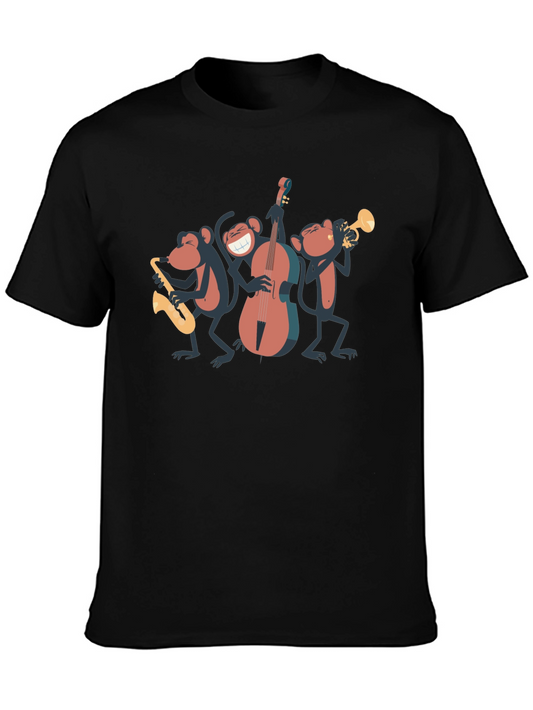 Monkey Jazz Band Black T-Shirt