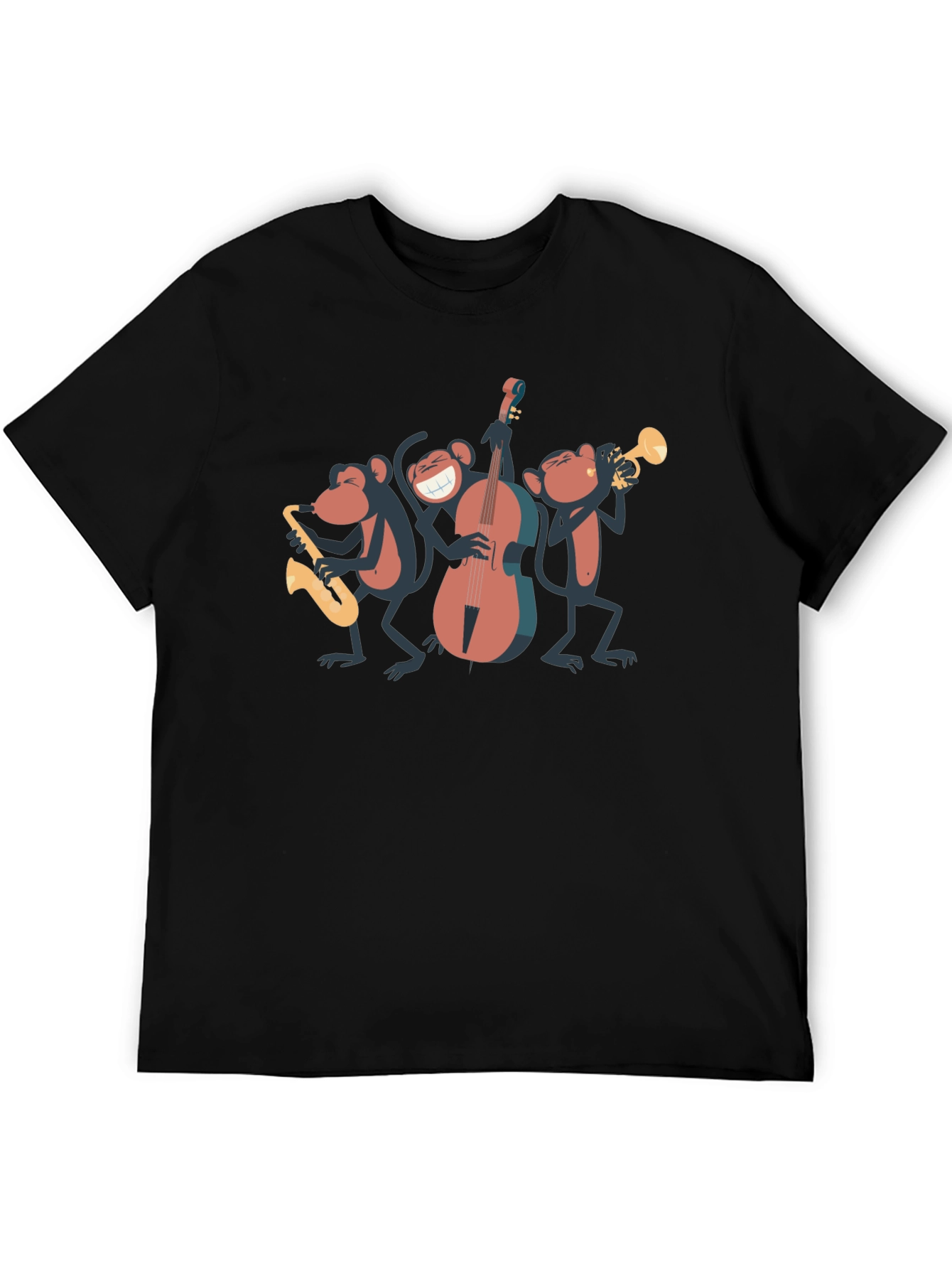 Monkey Jazz Band Black T-Shirt