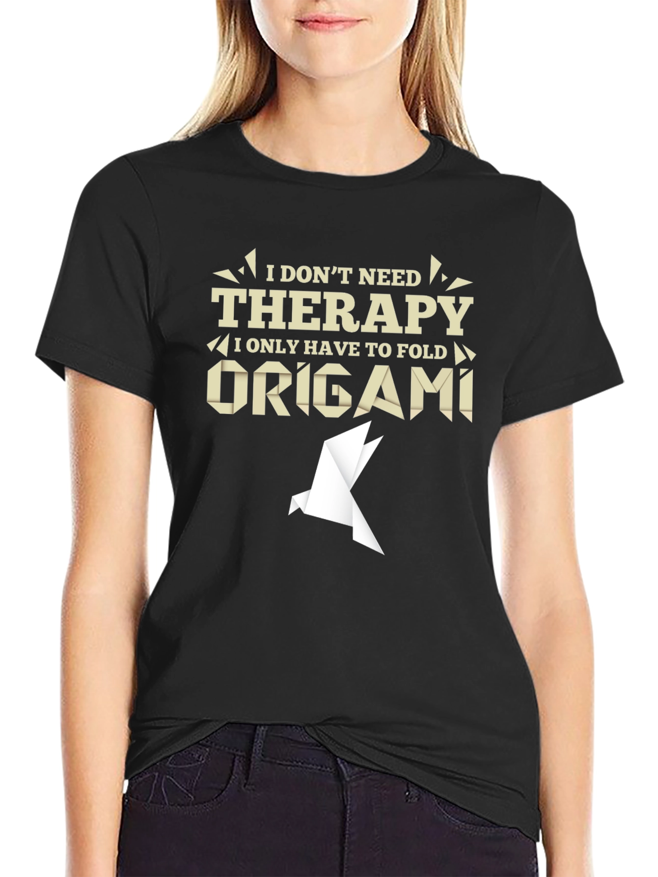 Origami Therapy T-Shirt - Funny Hobby Tee