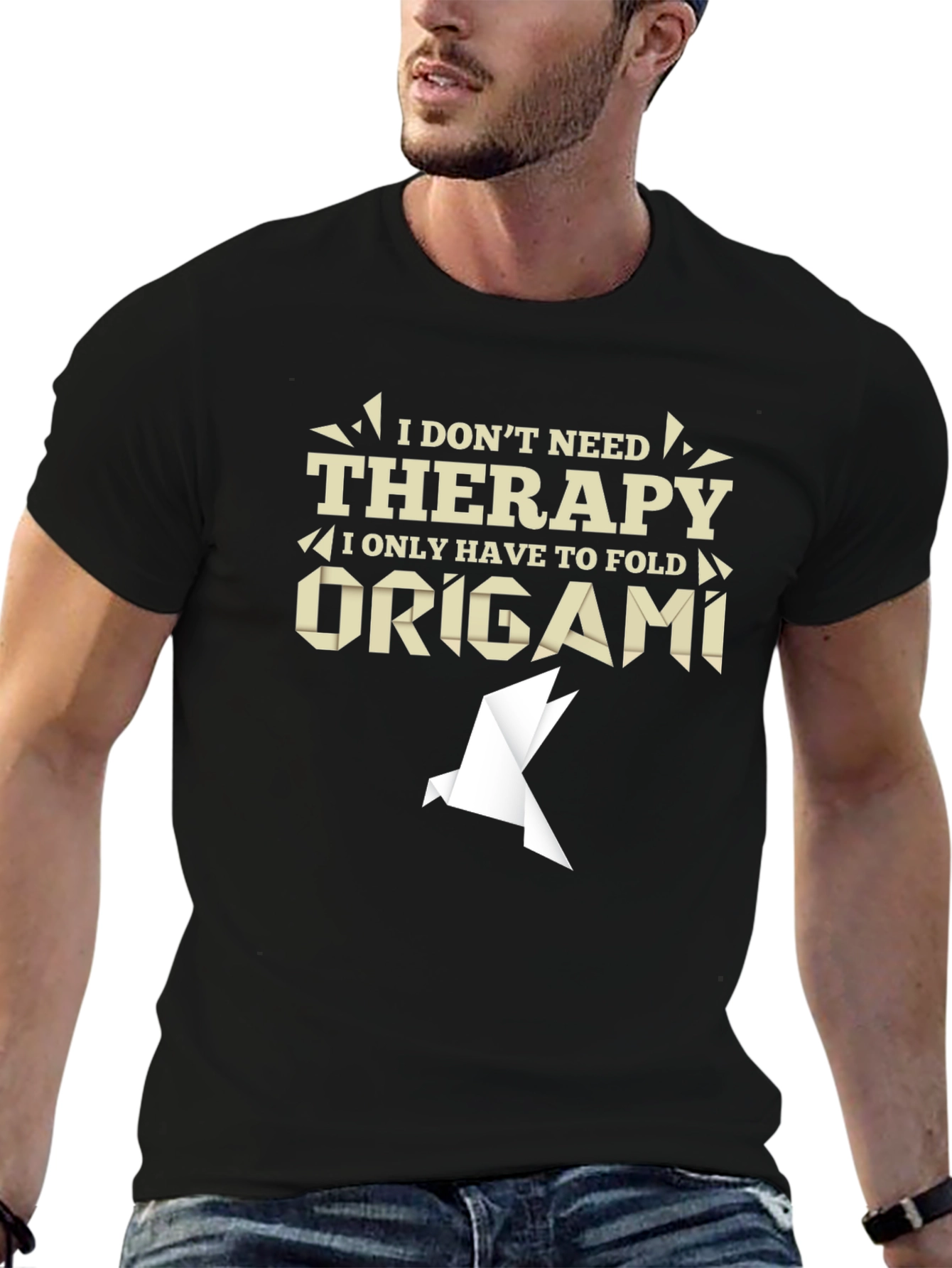 Origami Therapy T-Shirt - Funny Hobby Tee