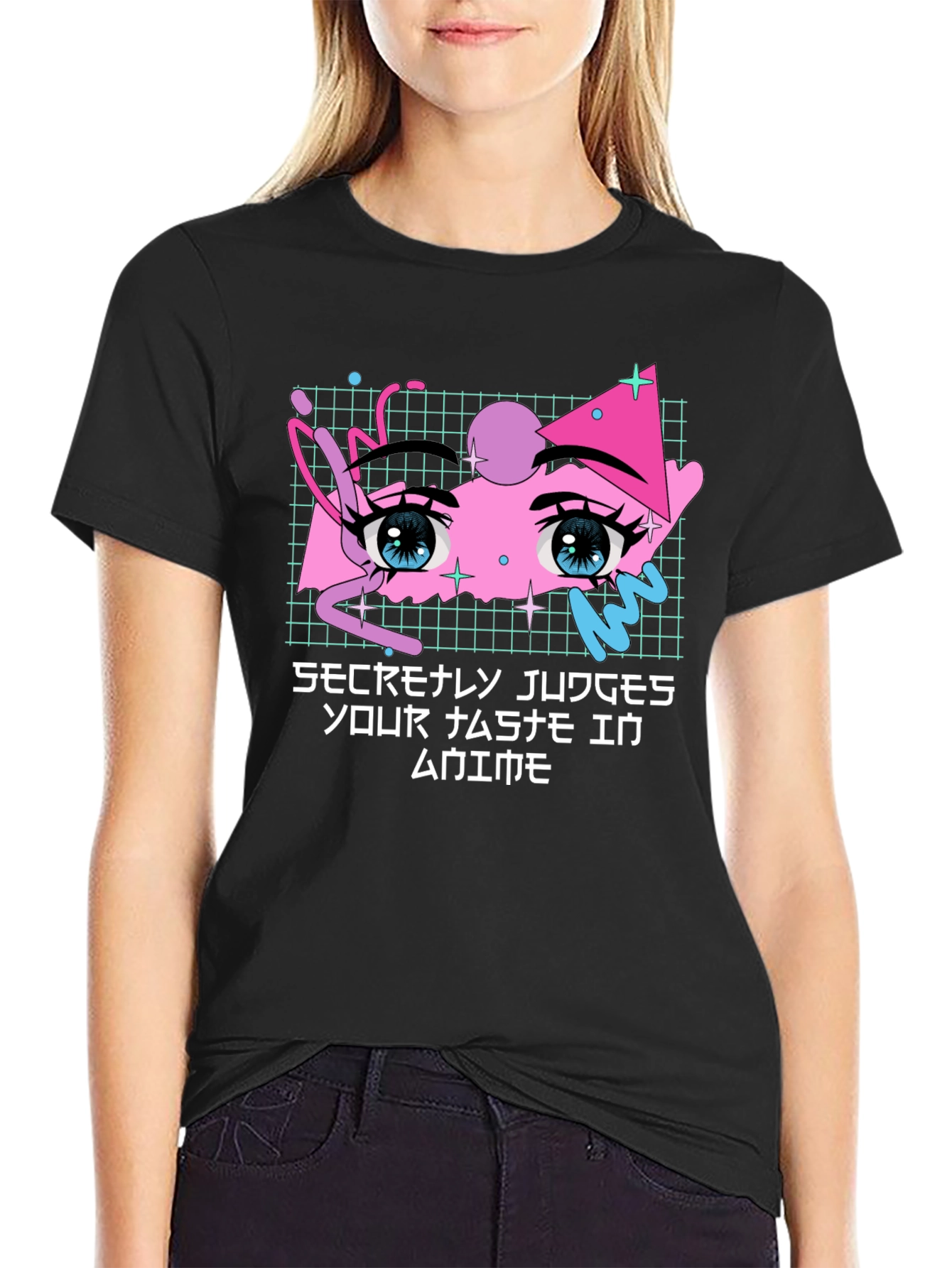 Secretly Judges Anime T-Shirt - Aesthetic Anime Eyes