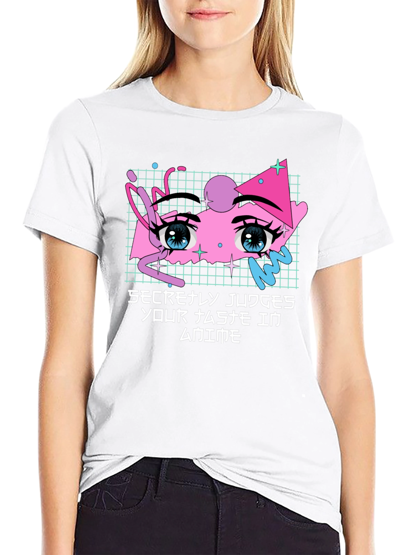 Secretly Judges Anime T-Shirt - Aesthetic Anime Eyes