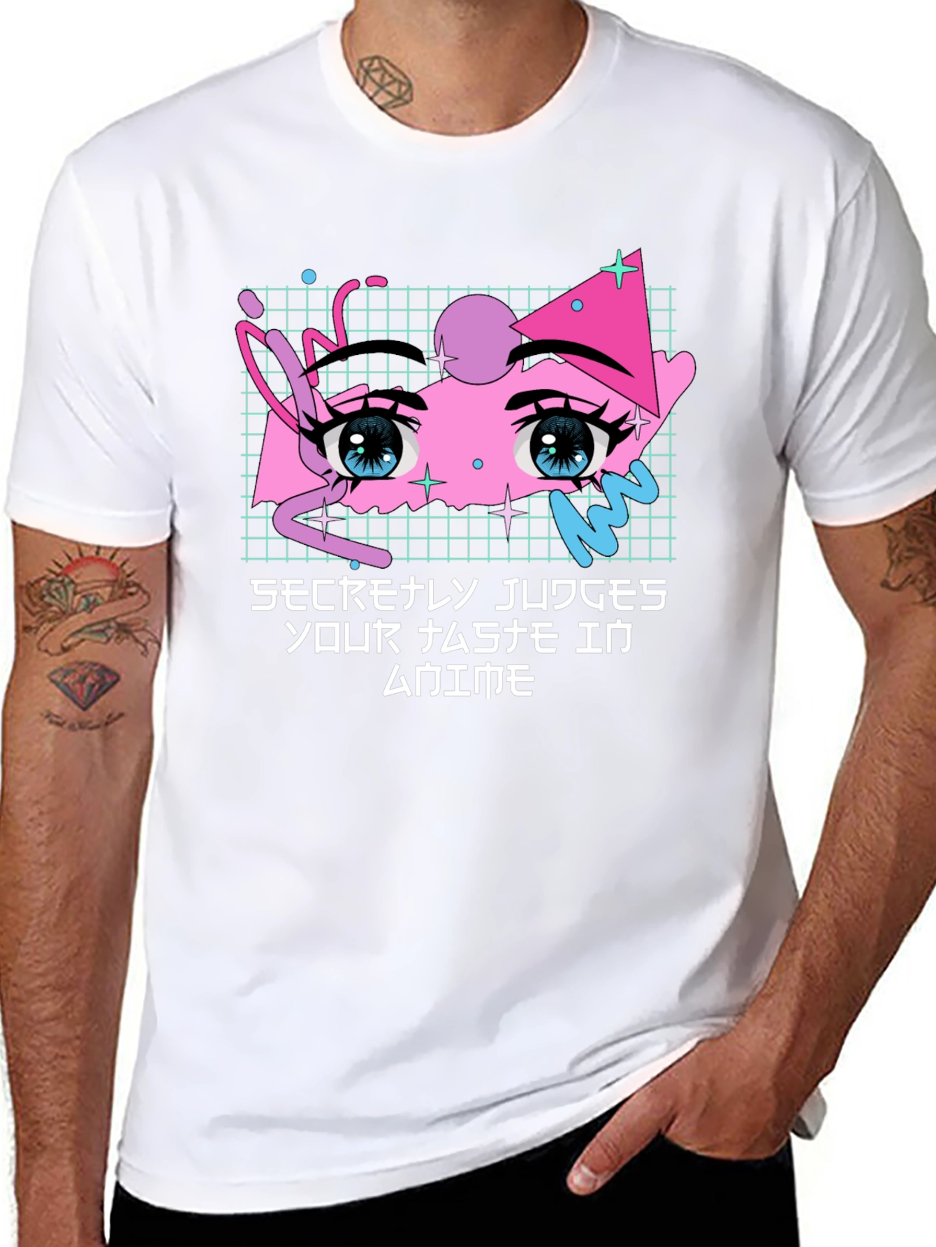 Secretly Judges Anime T-Shirt - Aesthetic Anime Eyes