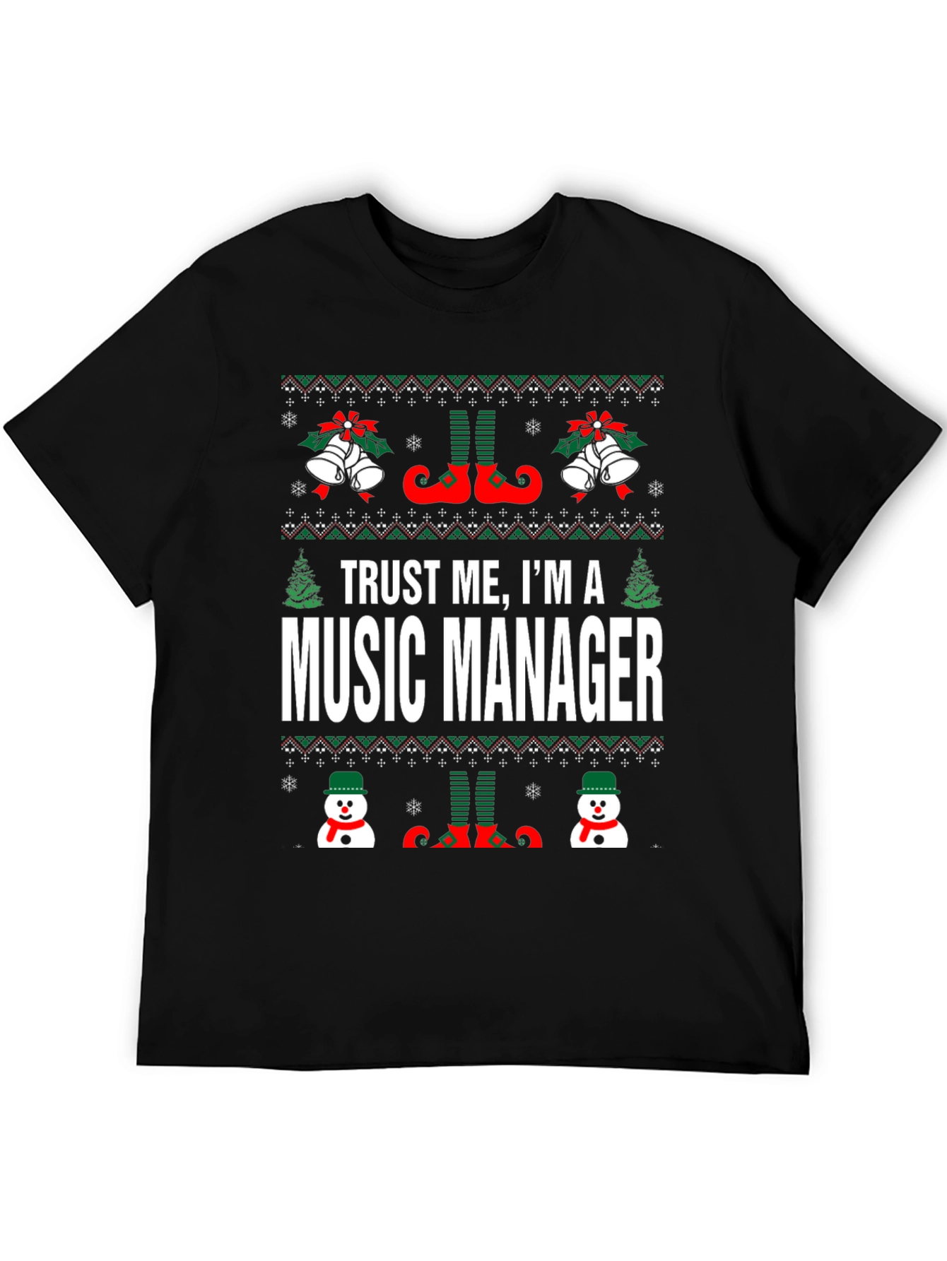 Funny Music Manager Christmas Ugly Sweater T-Shirt