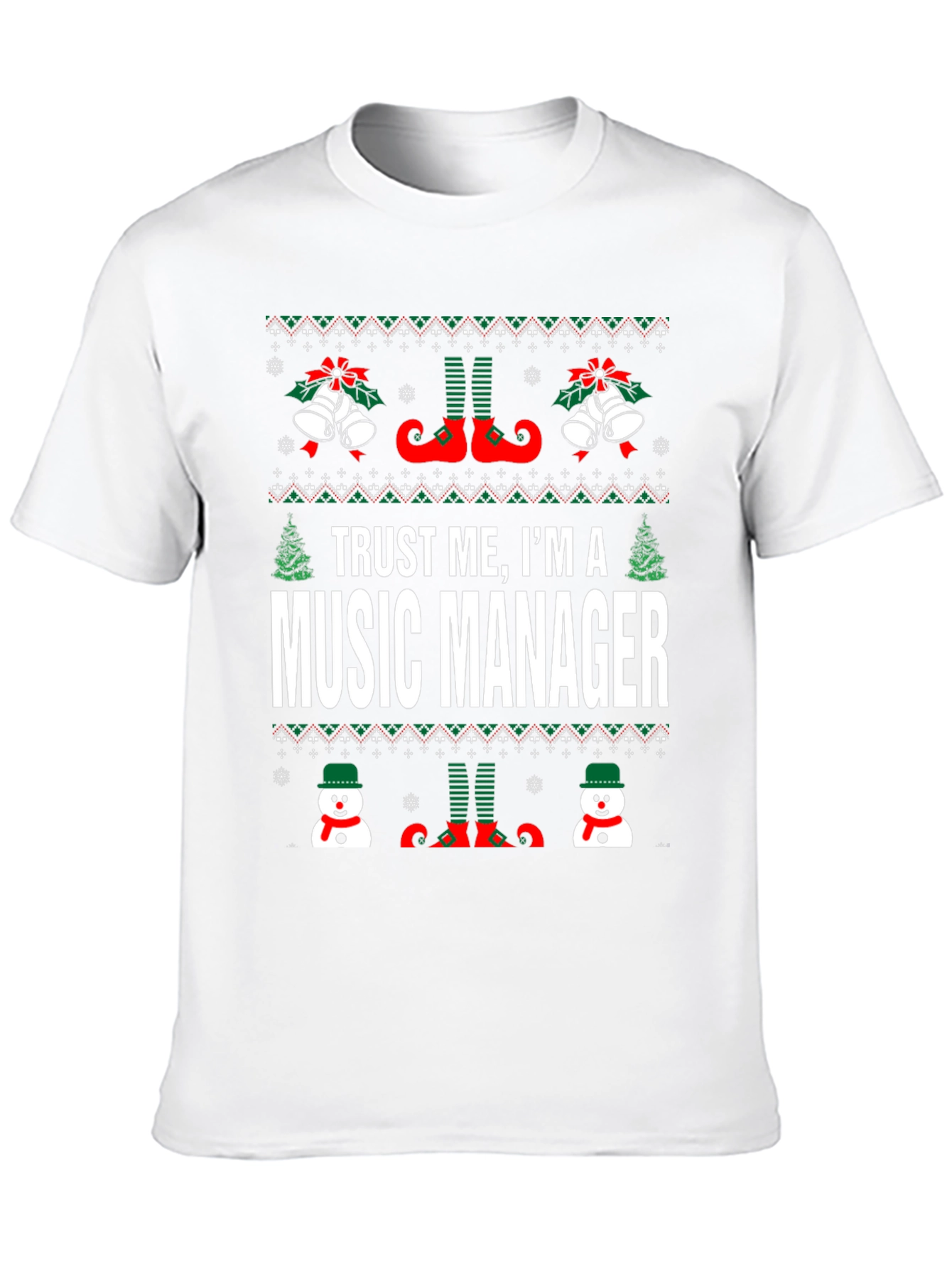 Funny Music Manager Christmas Ugly Sweater T-Shirt