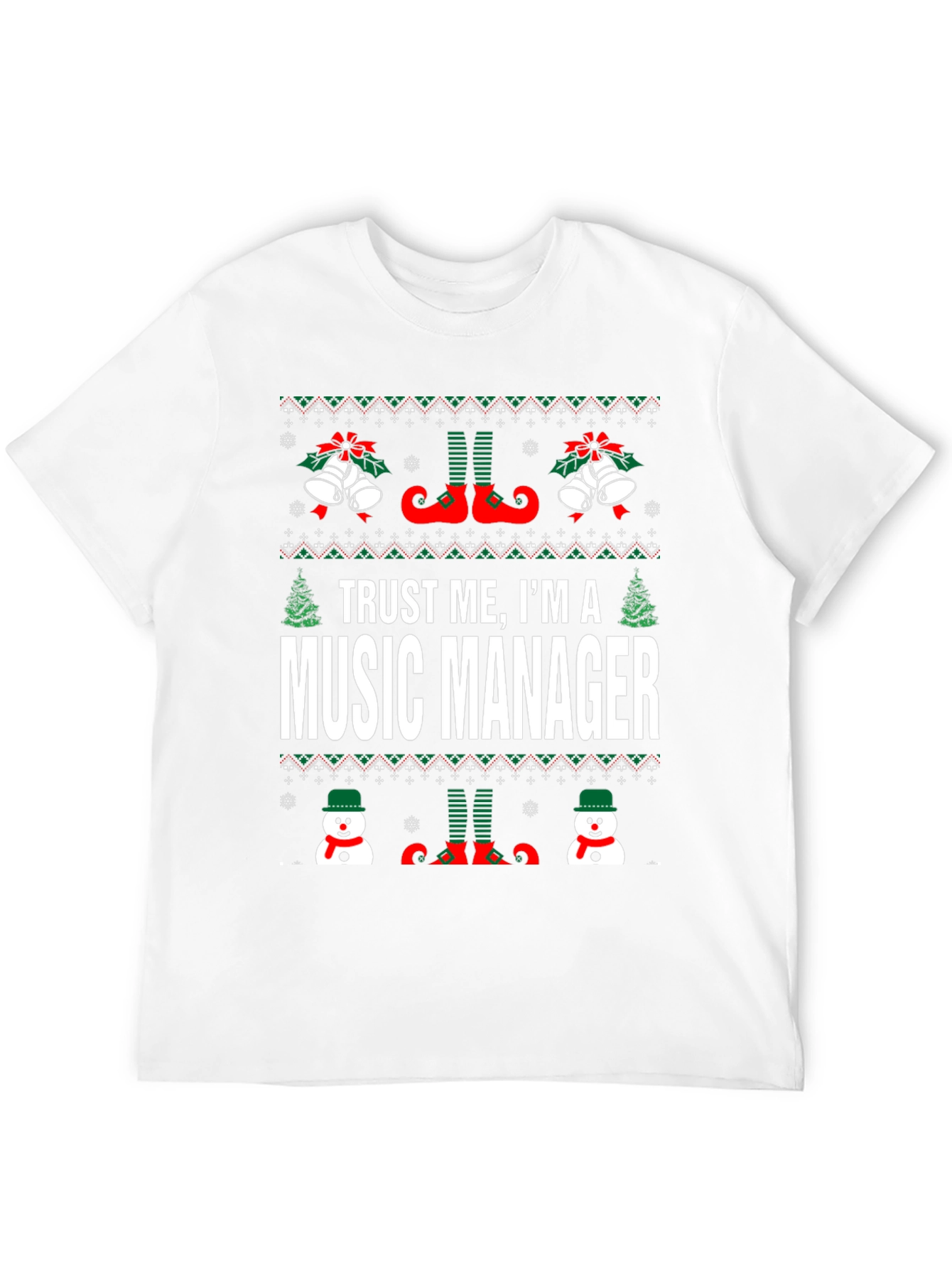 Funny Music Manager Christmas Ugly Sweater T-Shirt