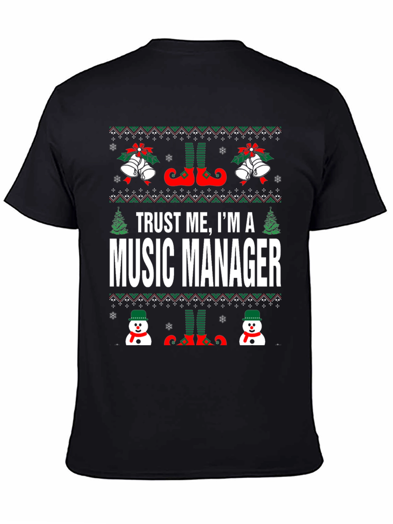 Funny Music Manager Christmas Ugly Sweater T-Shirt