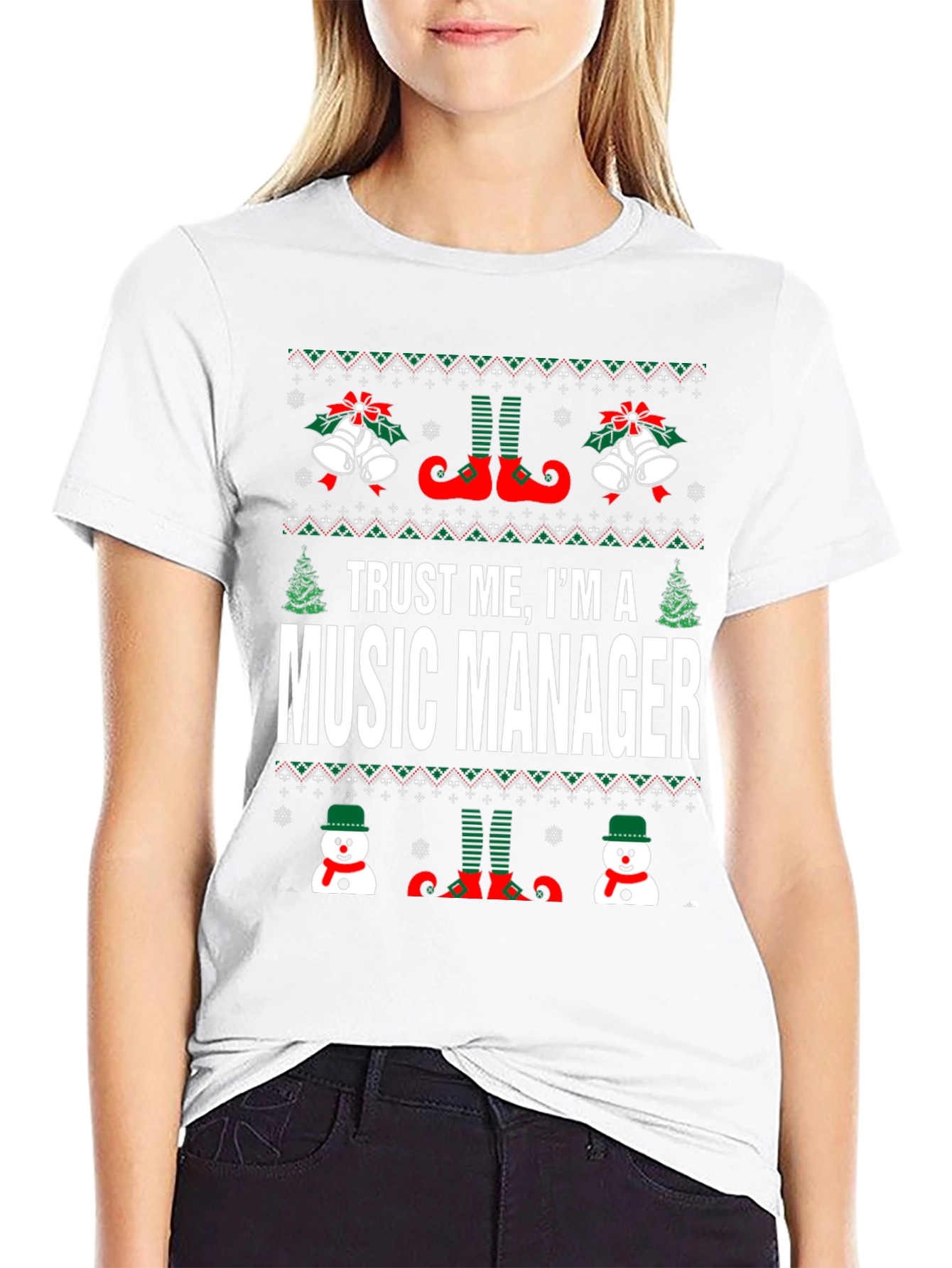 Funny Music Manager Christmas Ugly Sweater T-Shirt