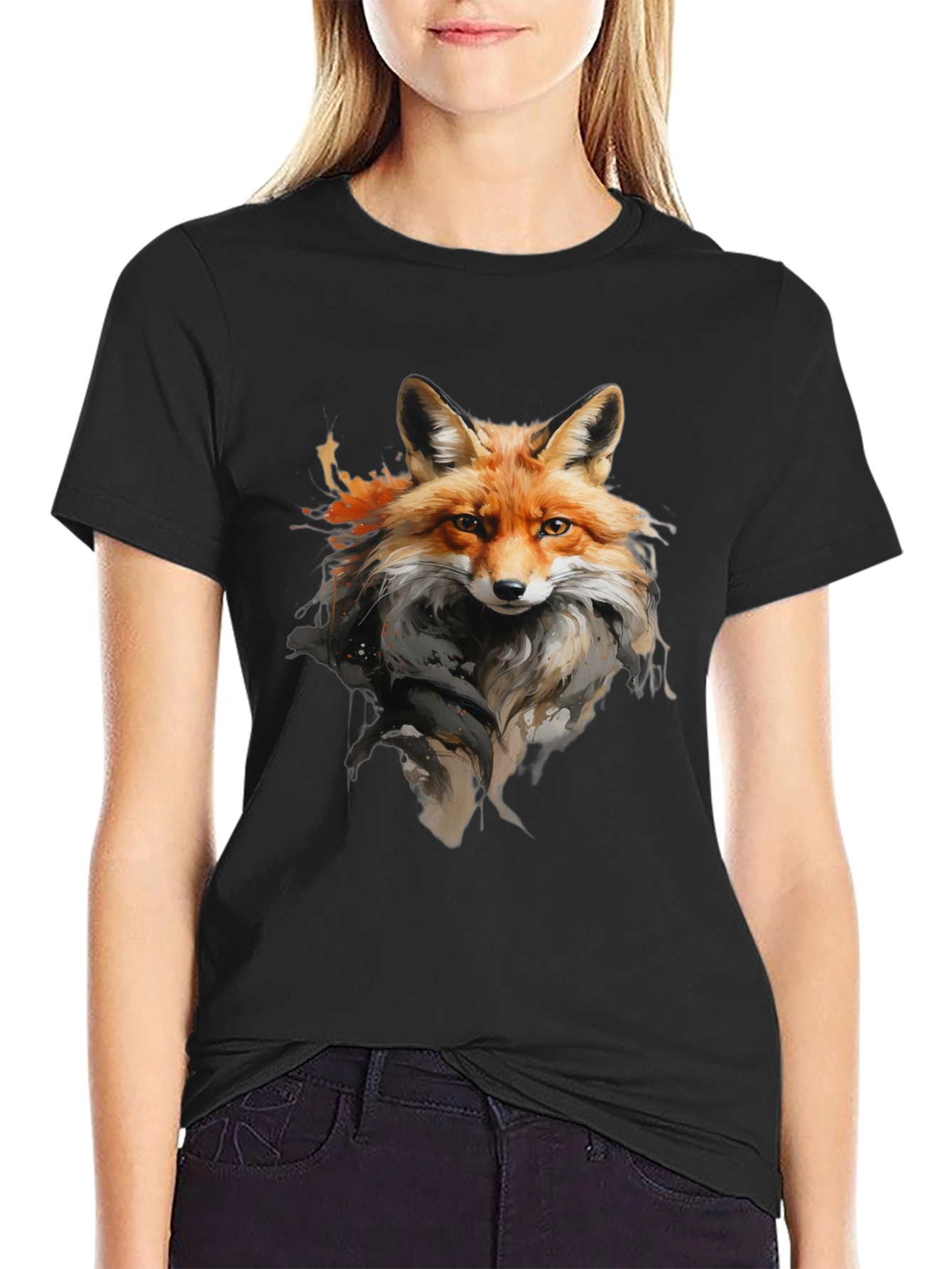 Fox Graphic T-Shirt: Stylish Animal Print Tee