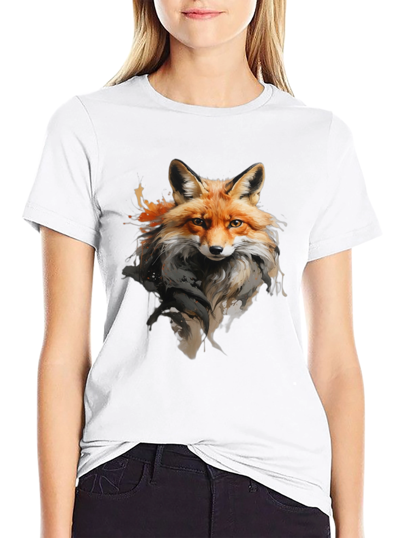 Fox Graphic T-Shirt: Stylish Animal Print Tee