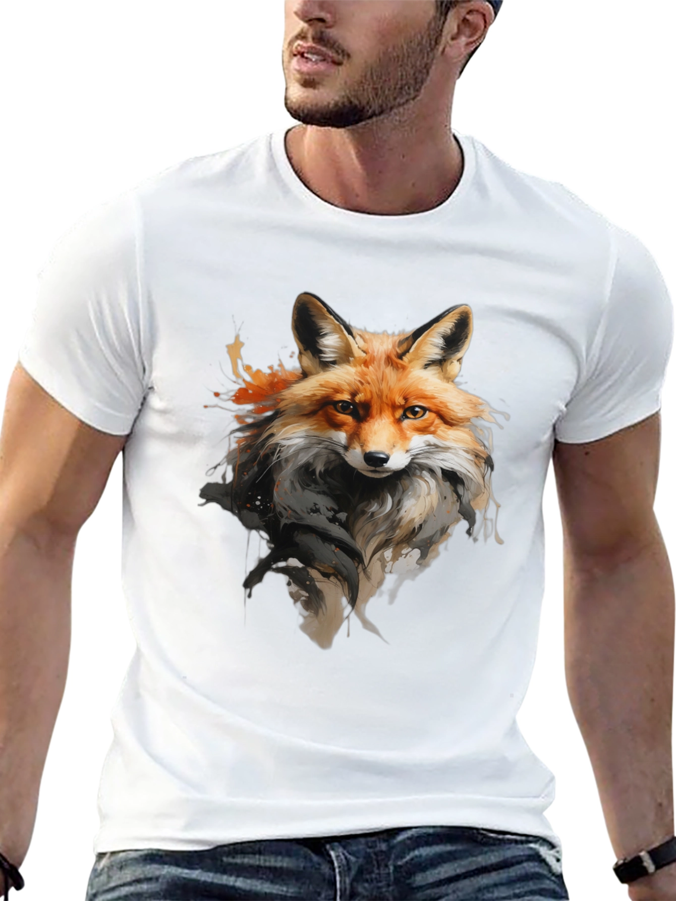 Fox Graphic T-Shirt: Stylish Animal Print Tee