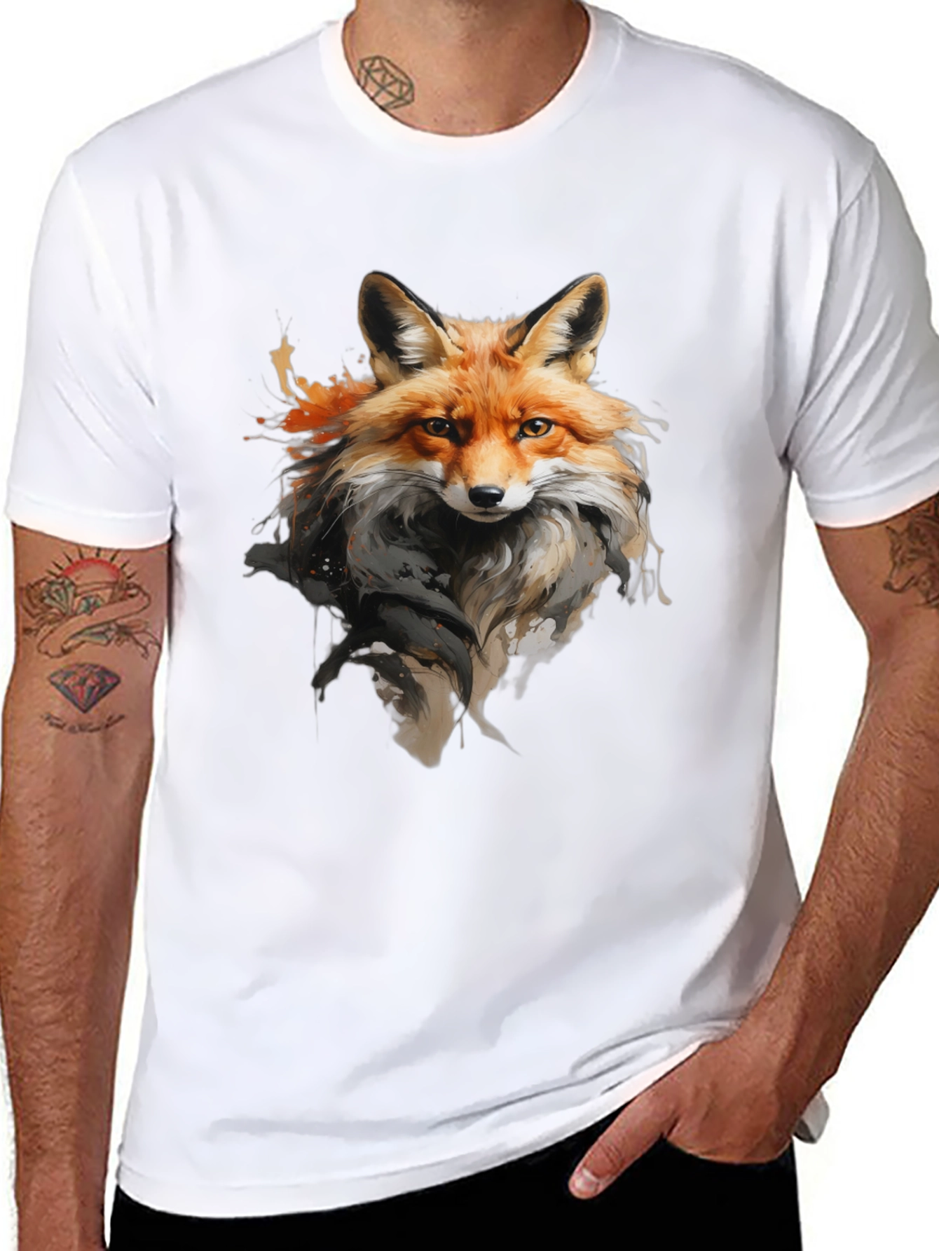 Fox Graphic T-Shirt: Stylish Animal Print Tee
