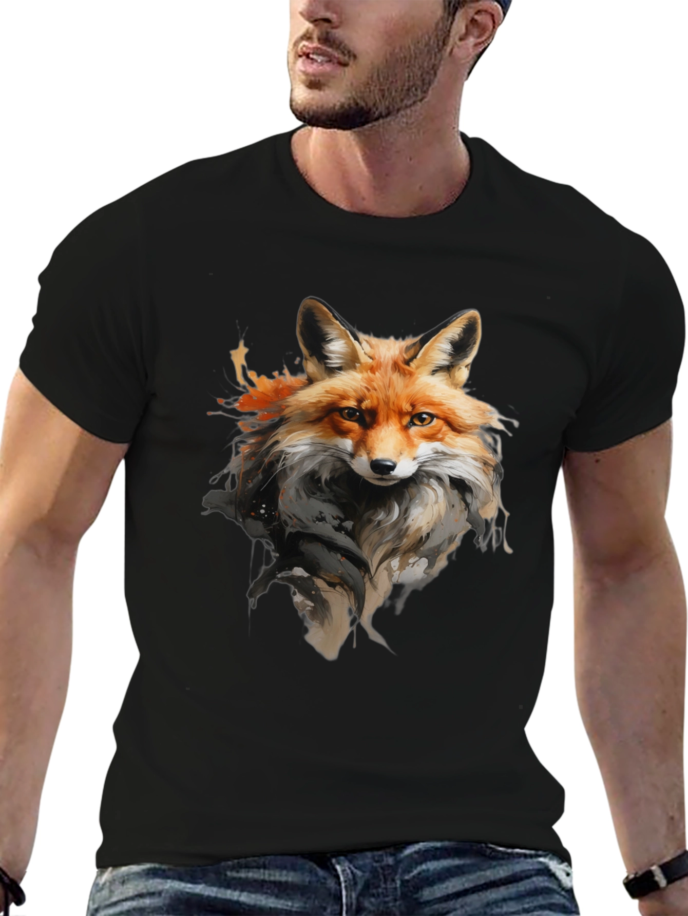 Fox Graphic T-Shirt: Stylish Animal Print Tee