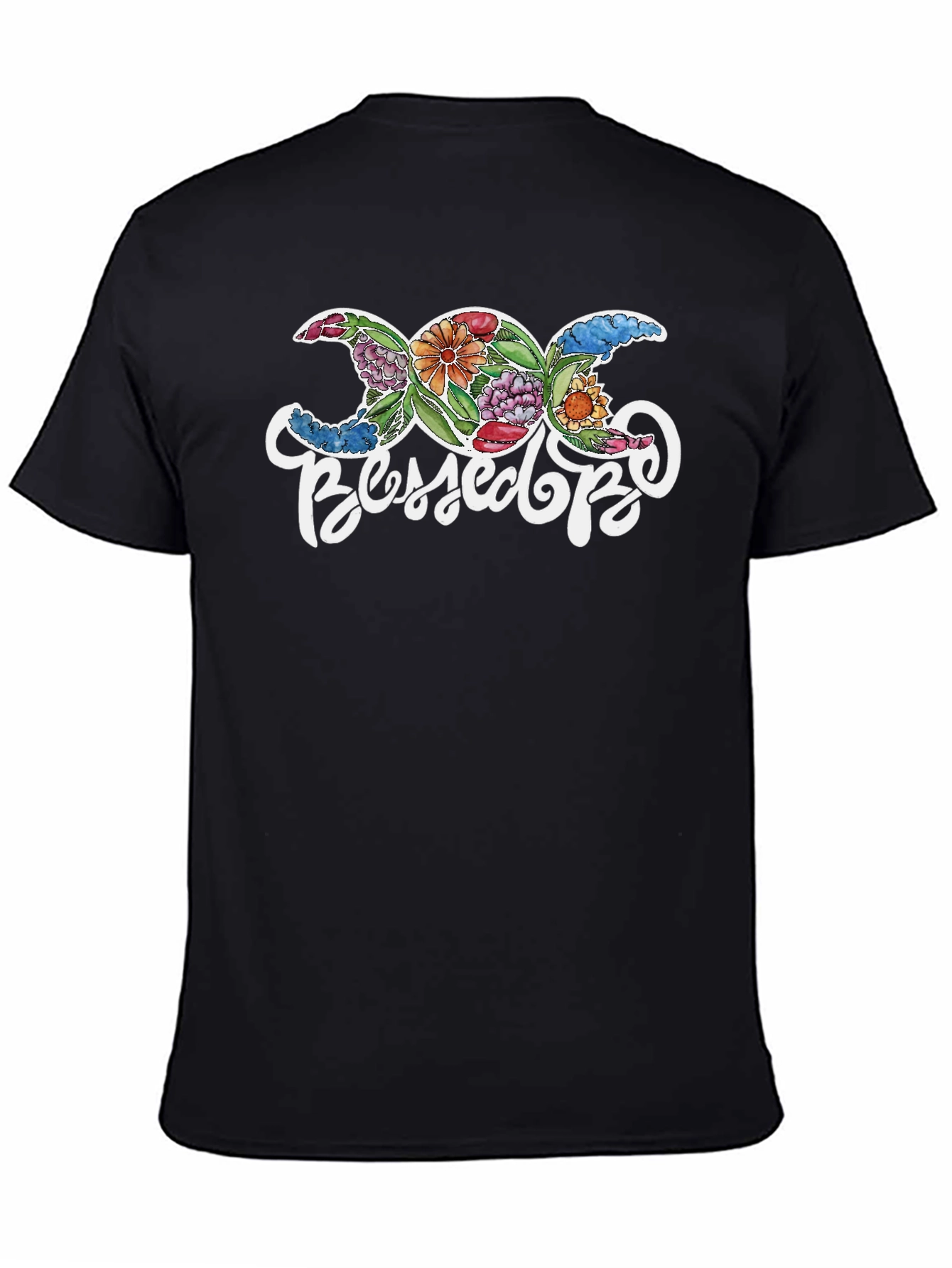 Floral Triple Moon Goddess Blessed Be T-Shirt
