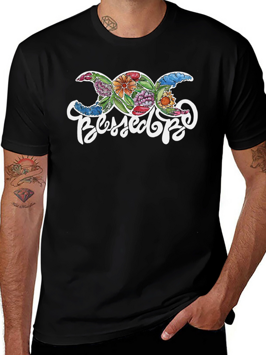 Floral Triple Moon Goddess Blessed Be T-Shirt