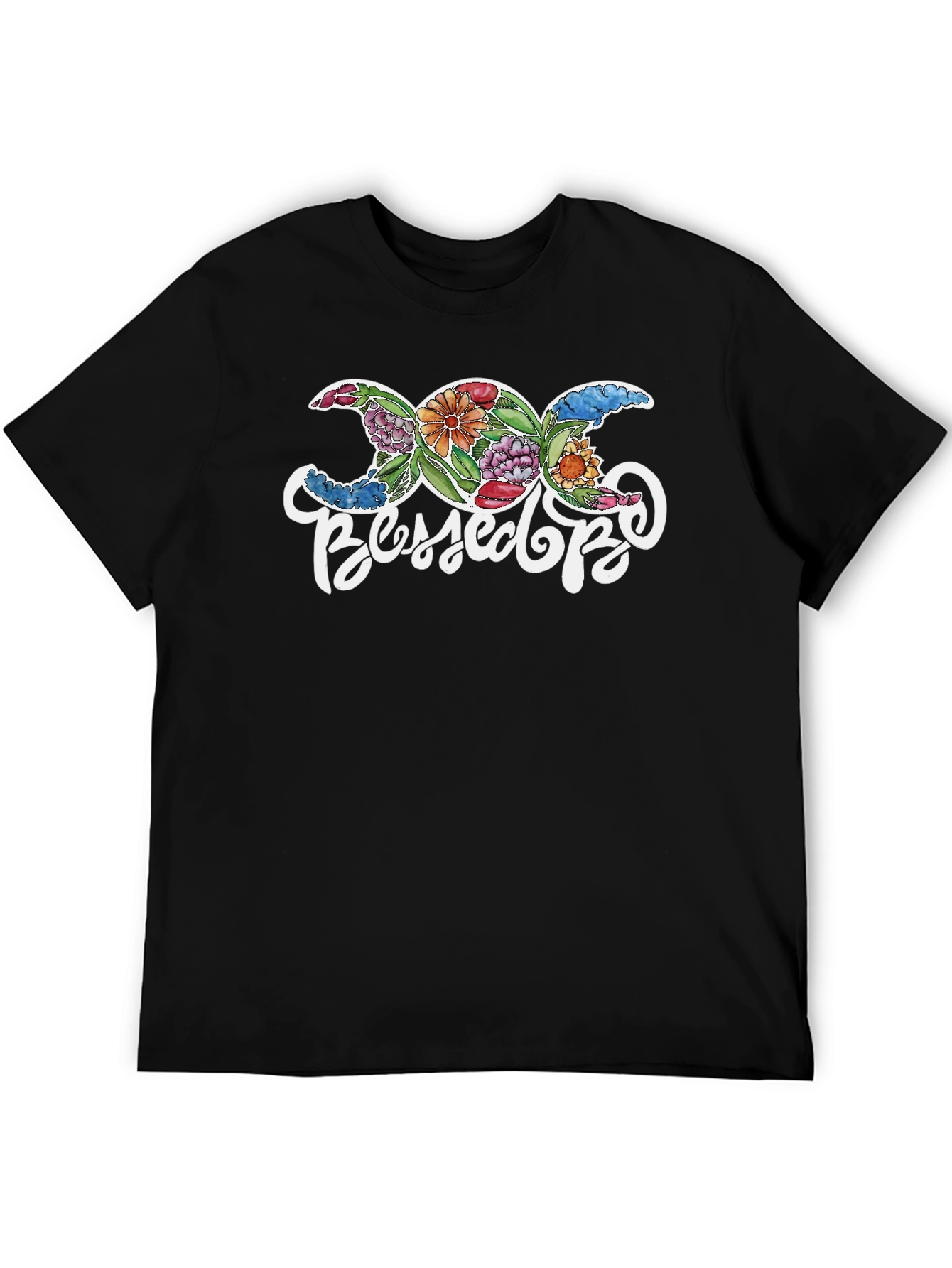 Floral Triple Moon Goddess Blessed Be T-Shirt