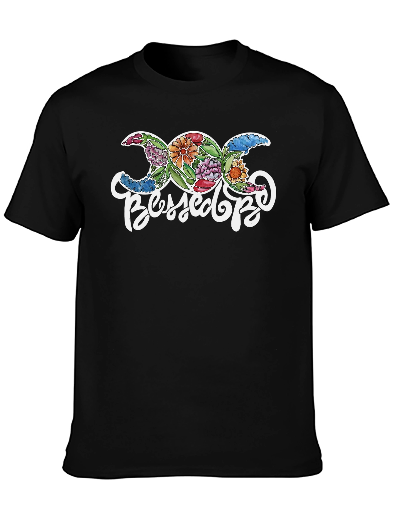 Floral Triple Moon Goddess Blessed Be T-Shirt