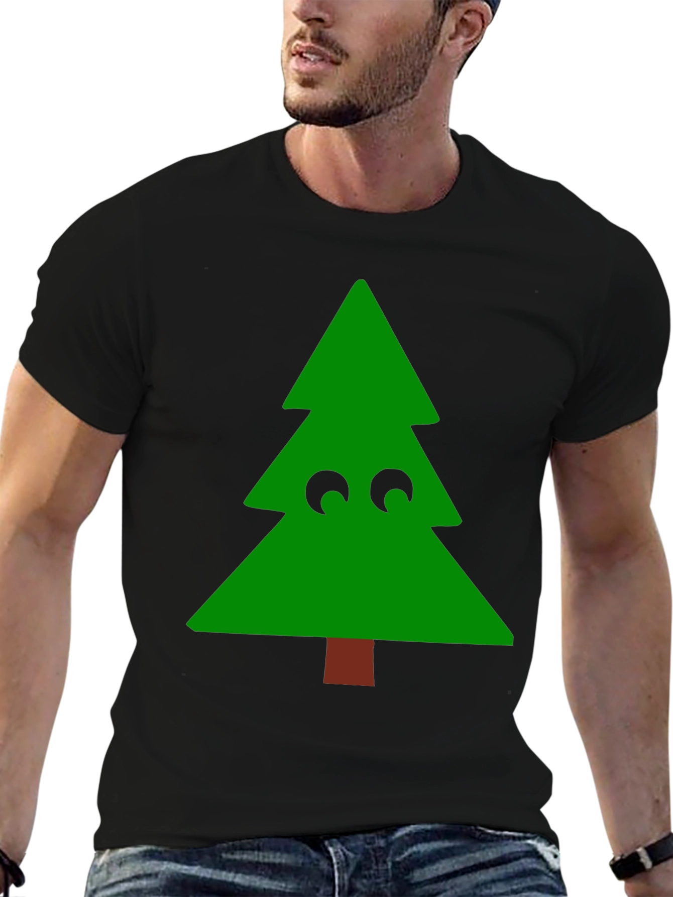 Funny Christmas Tree Eyes T-Shirt - Holiday Tee