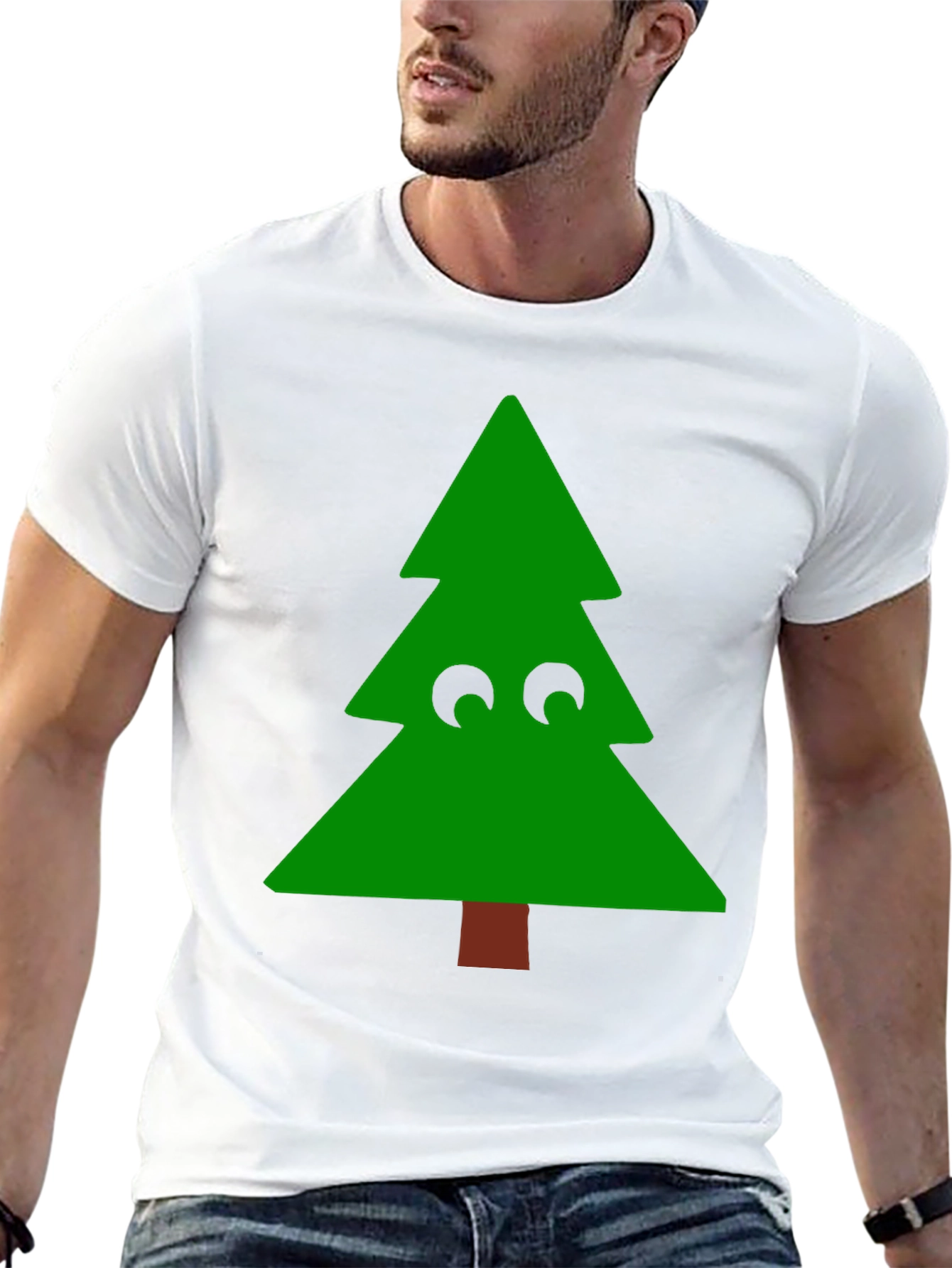 Funny Christmas Tree Eyes T-Shirt - Holiday Tee