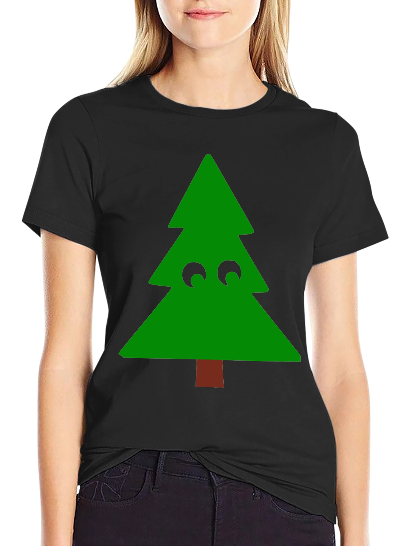 Funny Christmas Tree Eyes T-Shirt - Holiday Tee