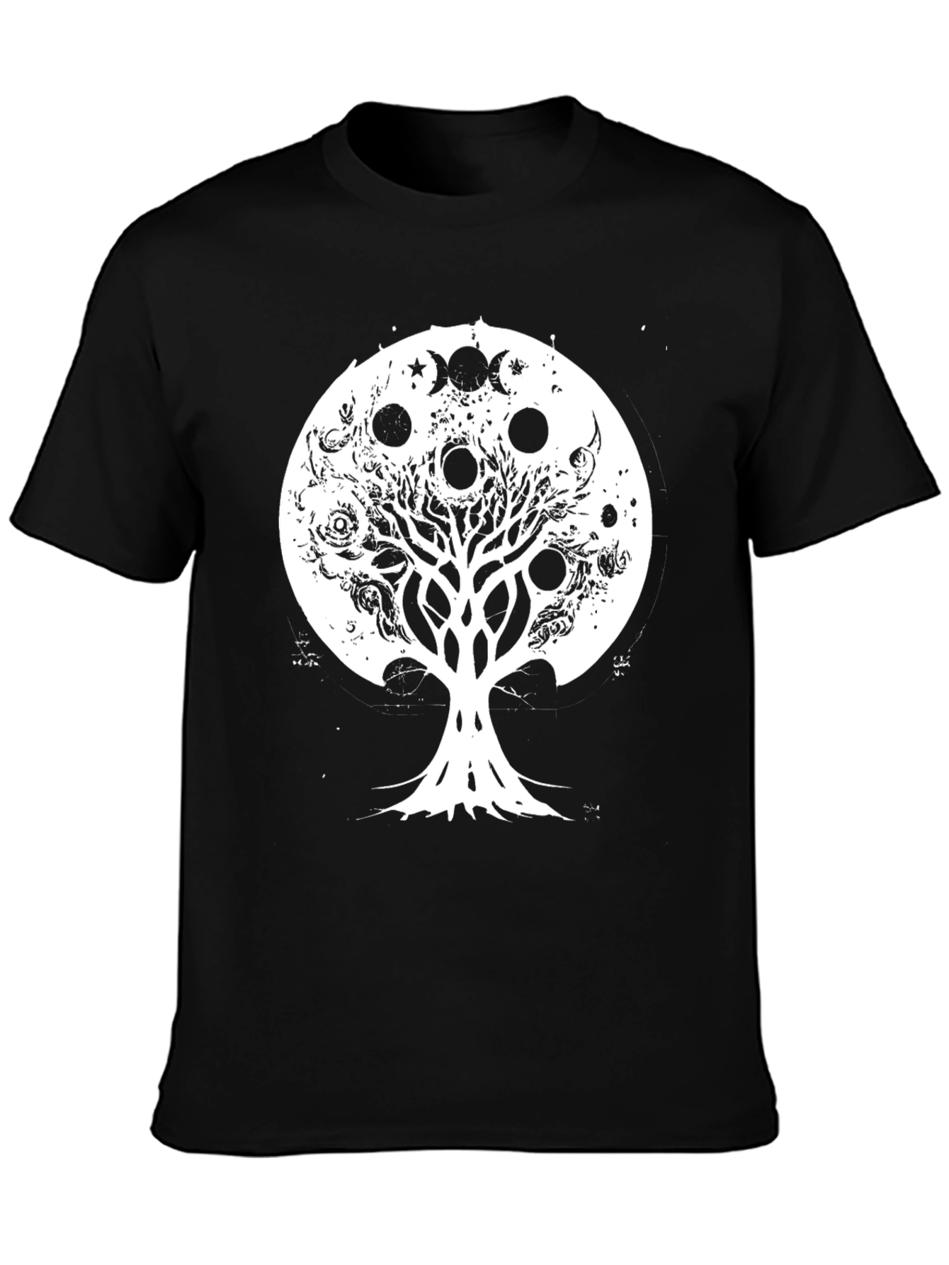 Tree of Life Moon Phases Graphic Tee - Black