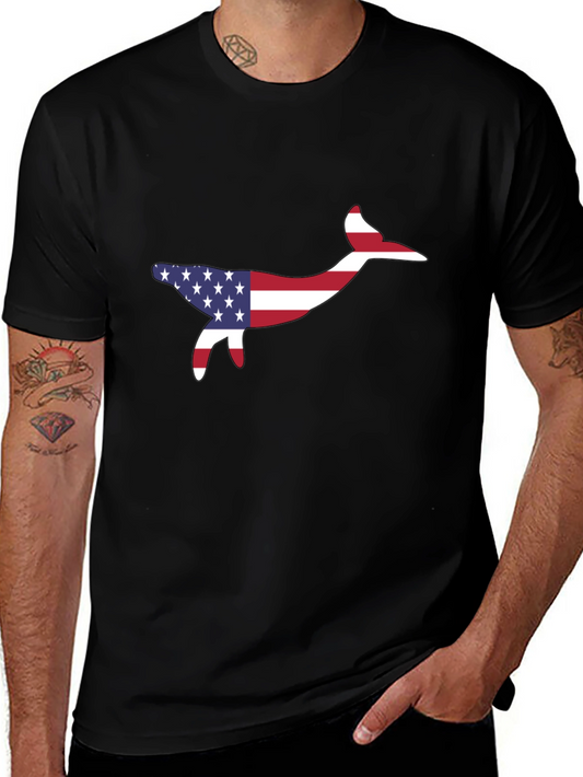 American Flag Whale Graphic Tee