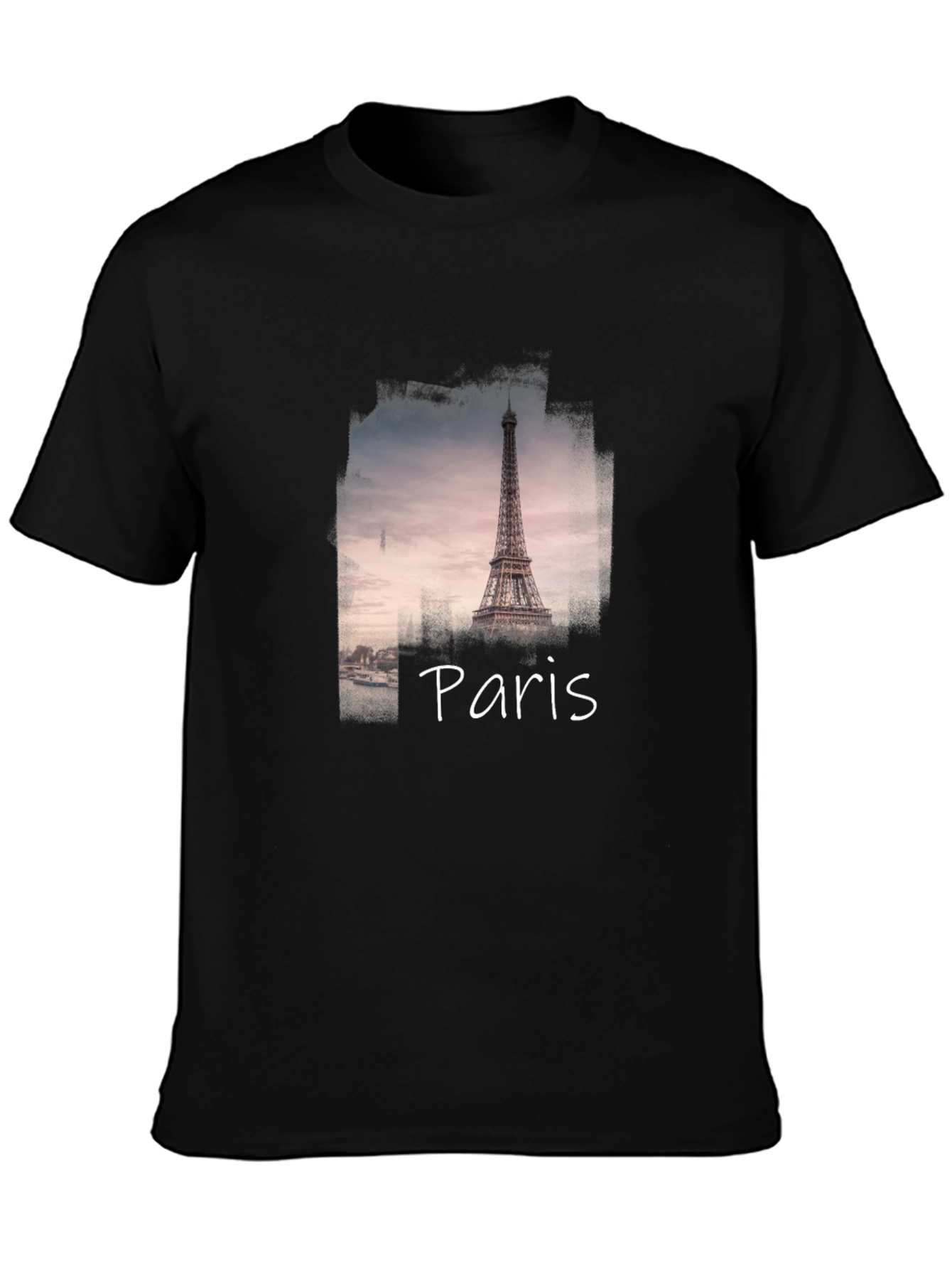 Paris Eiffel Tower Black Graphic Tee