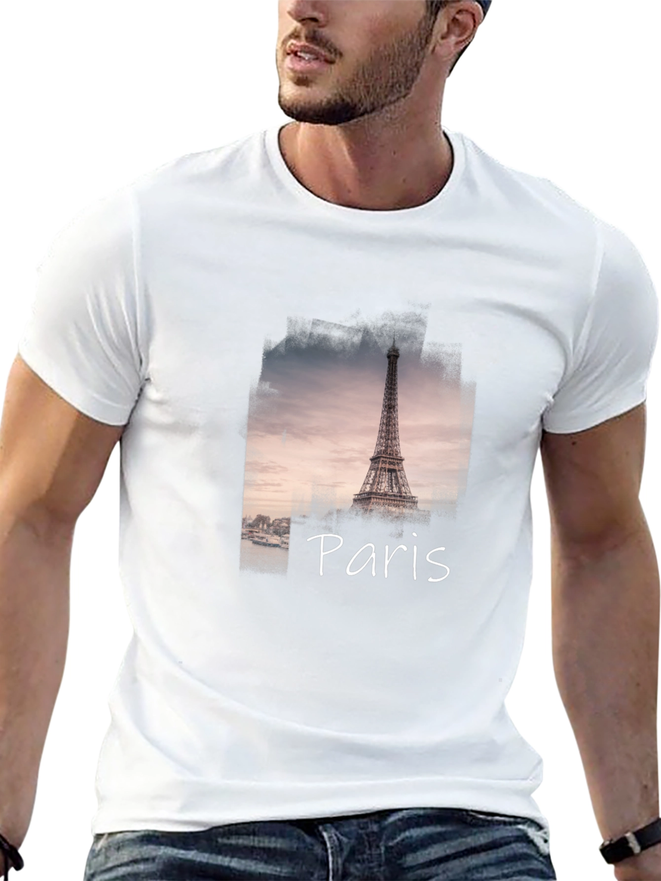 Paris Eiffel Tower Black Graphic Tee