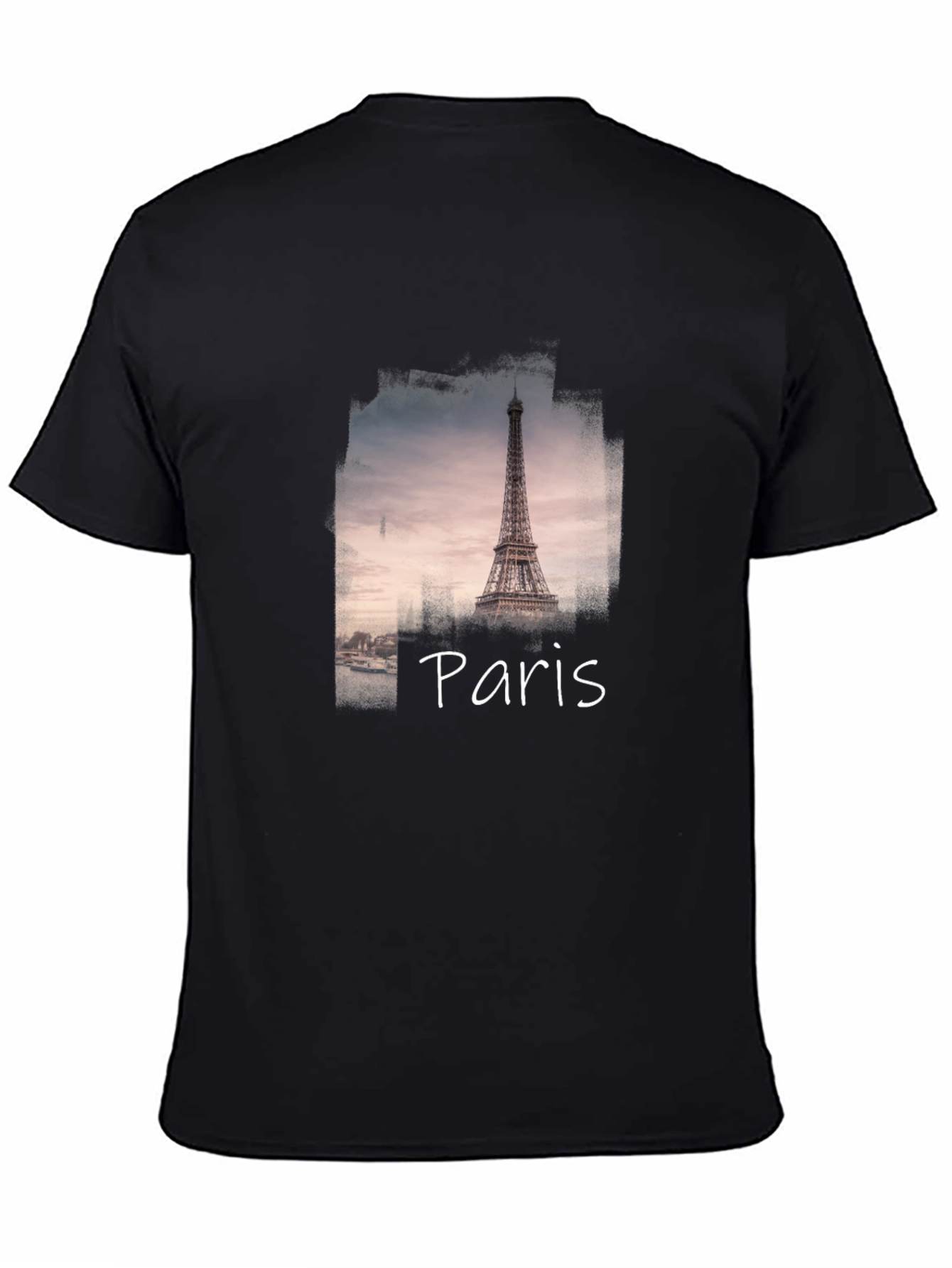 Paris Eiffel Tower Black Graphic Tee