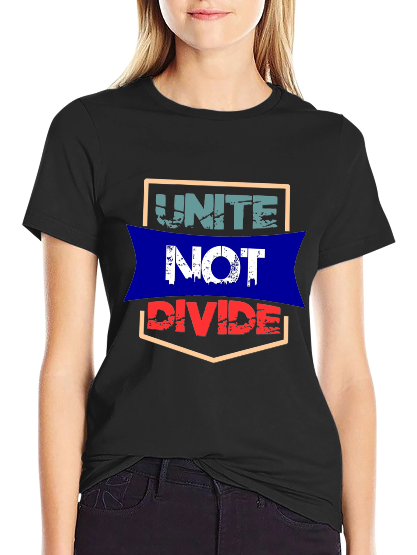 Unite Not Divide Graphic Tee - Mens Black T-Shirt