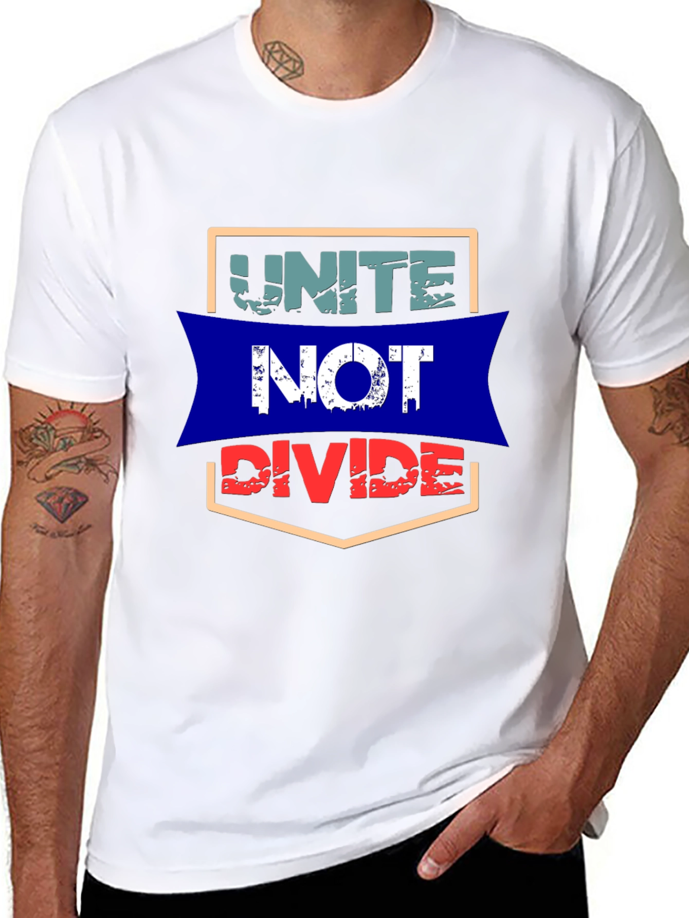 Unite Not Divide Graphic Tee - Mens Black T-Shirt