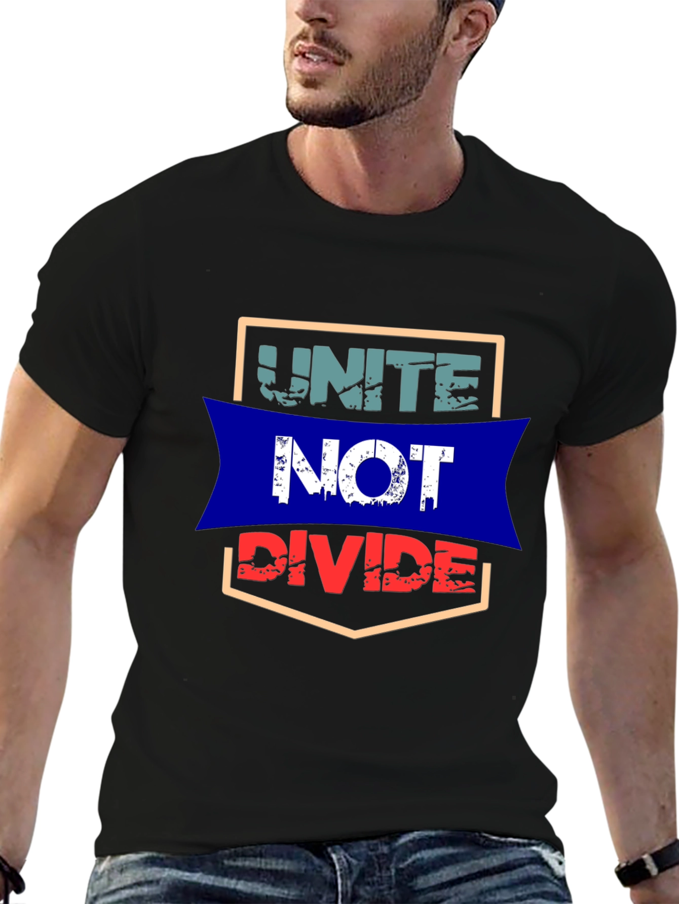 Unite Not Divide Graphic Tee - Mens Black T-Shirt
