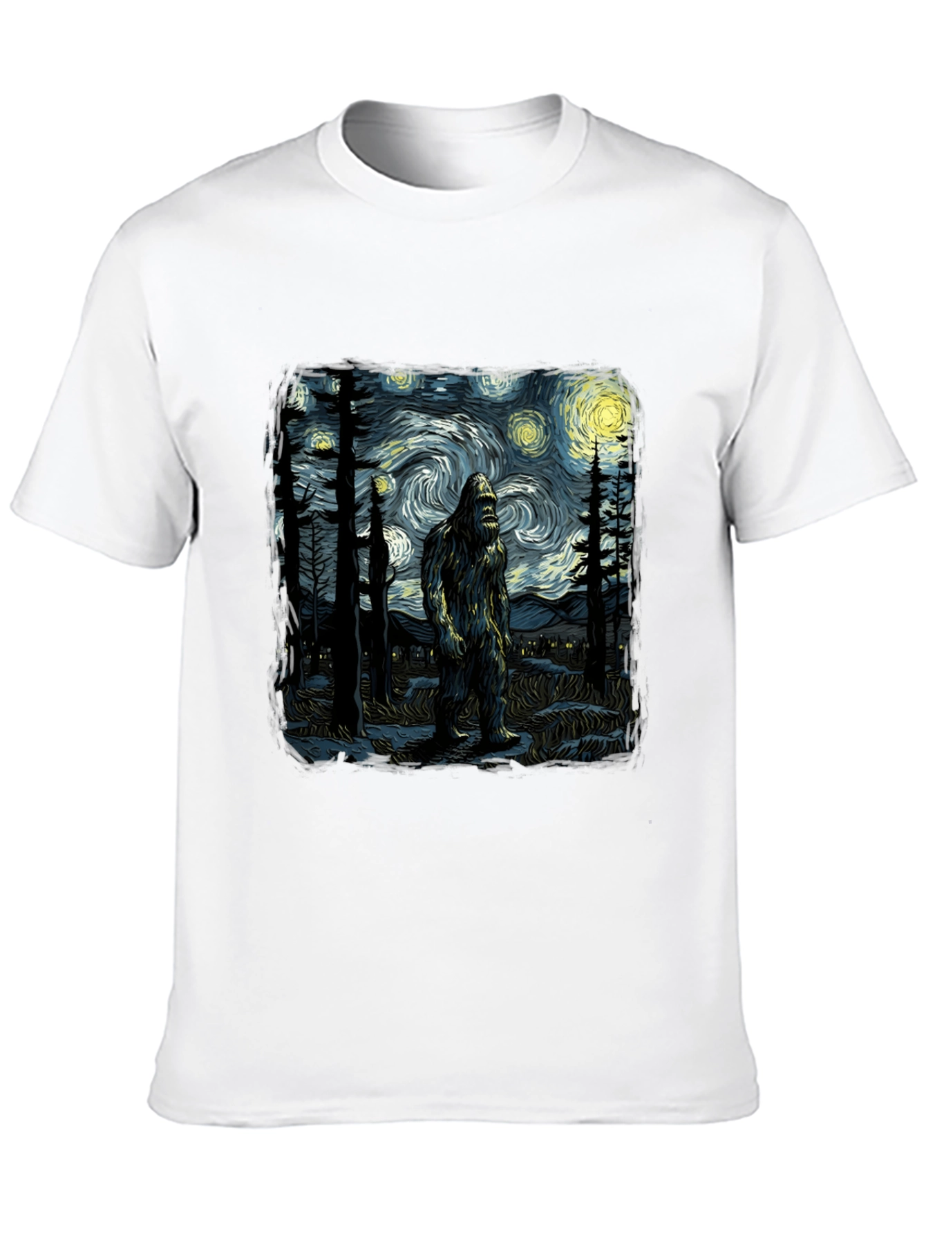 Bigfoot Starry Night T-Shirt - Unique Graphic Tee